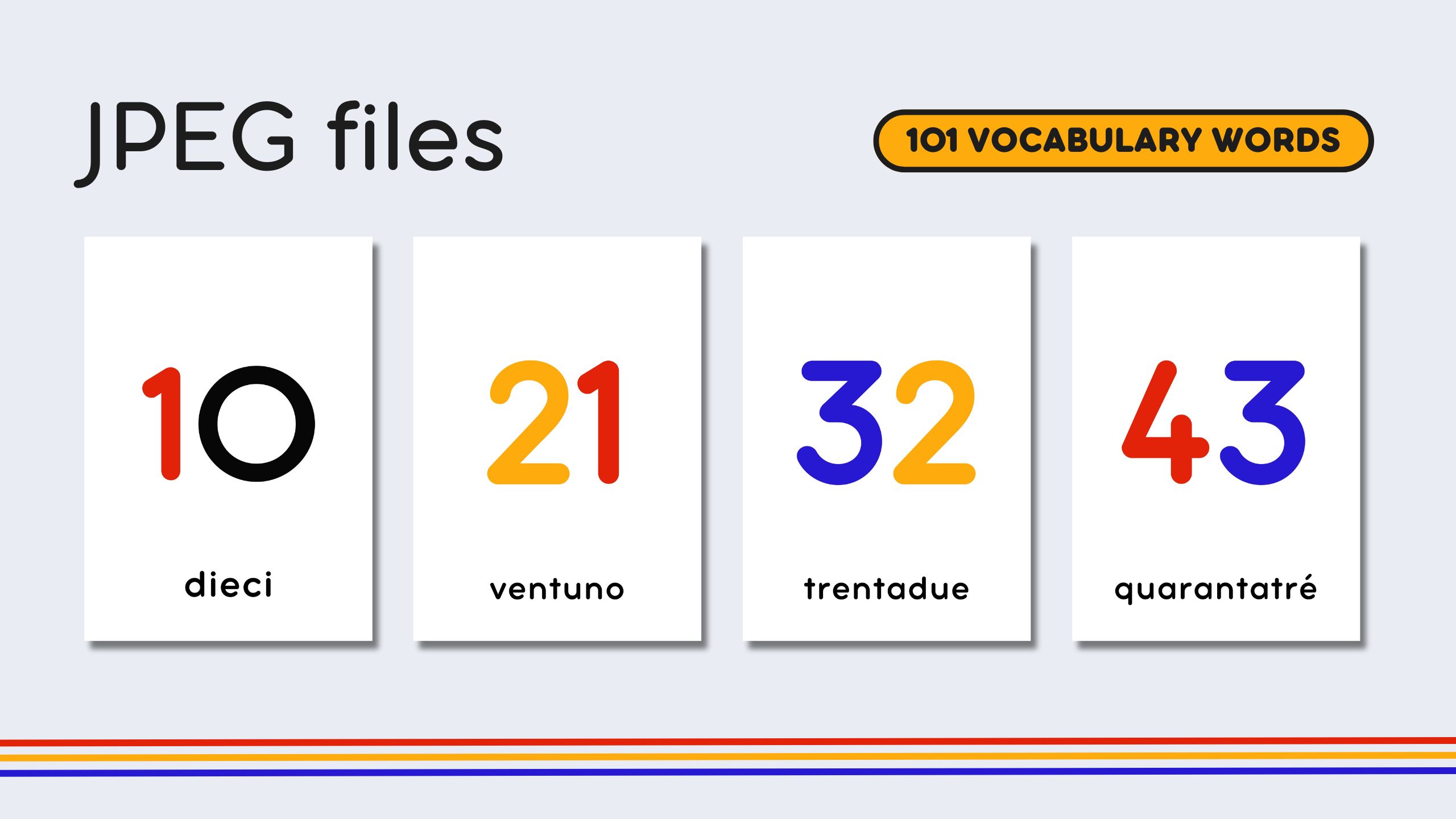 Italian Numbers 0-100 Flashcards