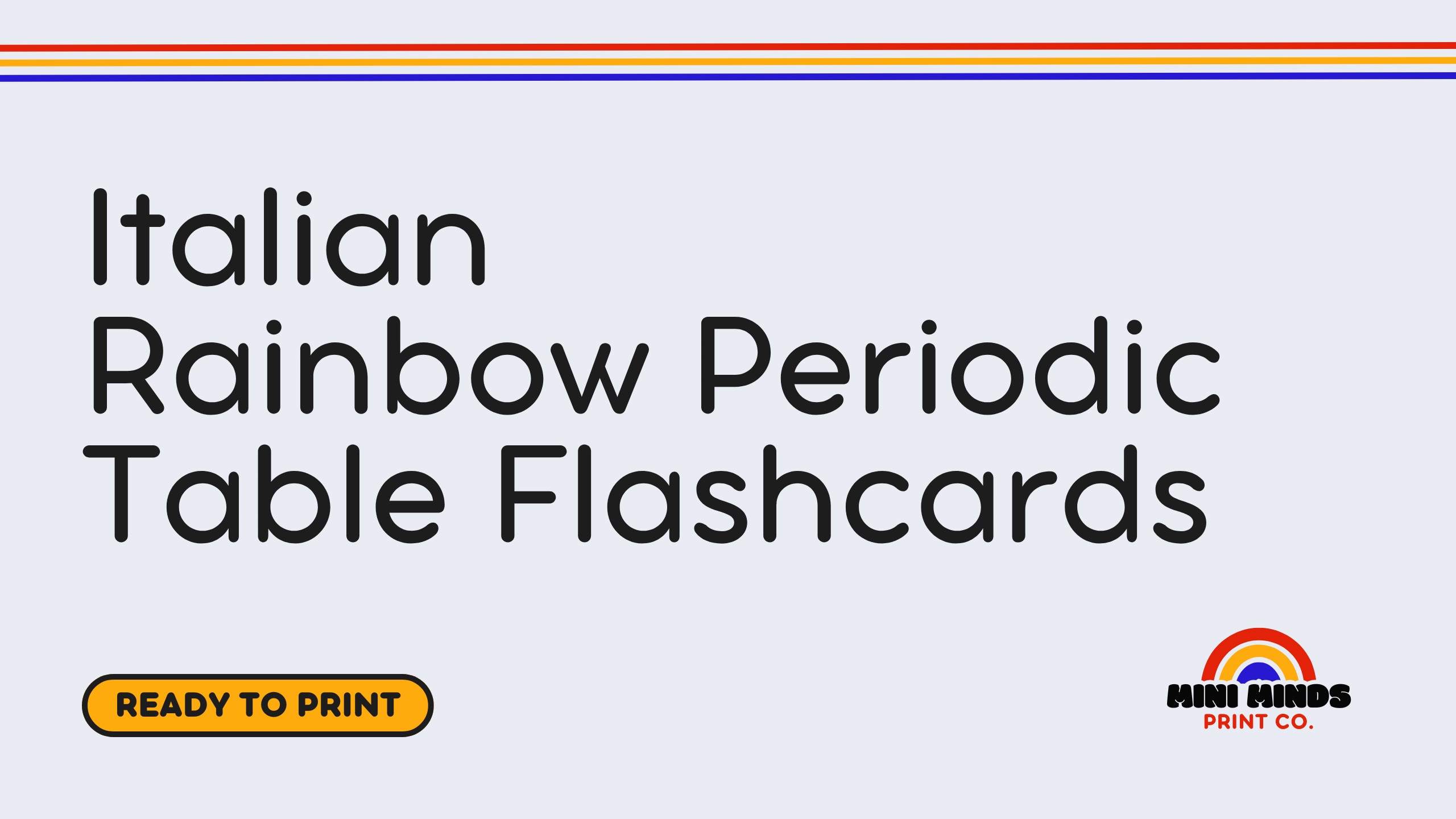 Italian Rainbow Periodic Table Flashcards