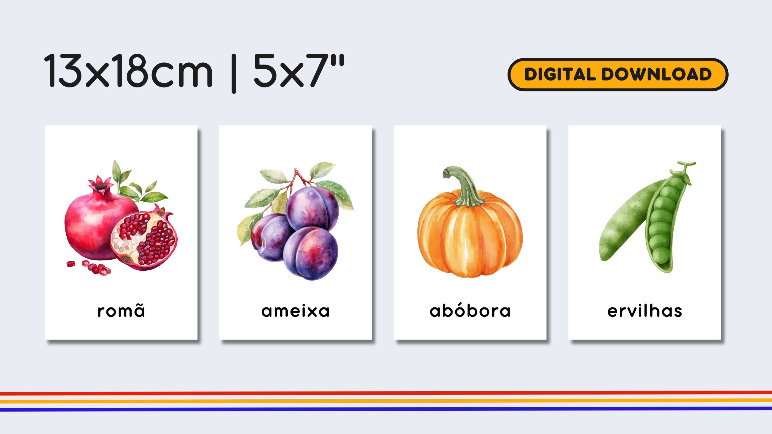 Portuguese Fruits + Vegetables Flashcards