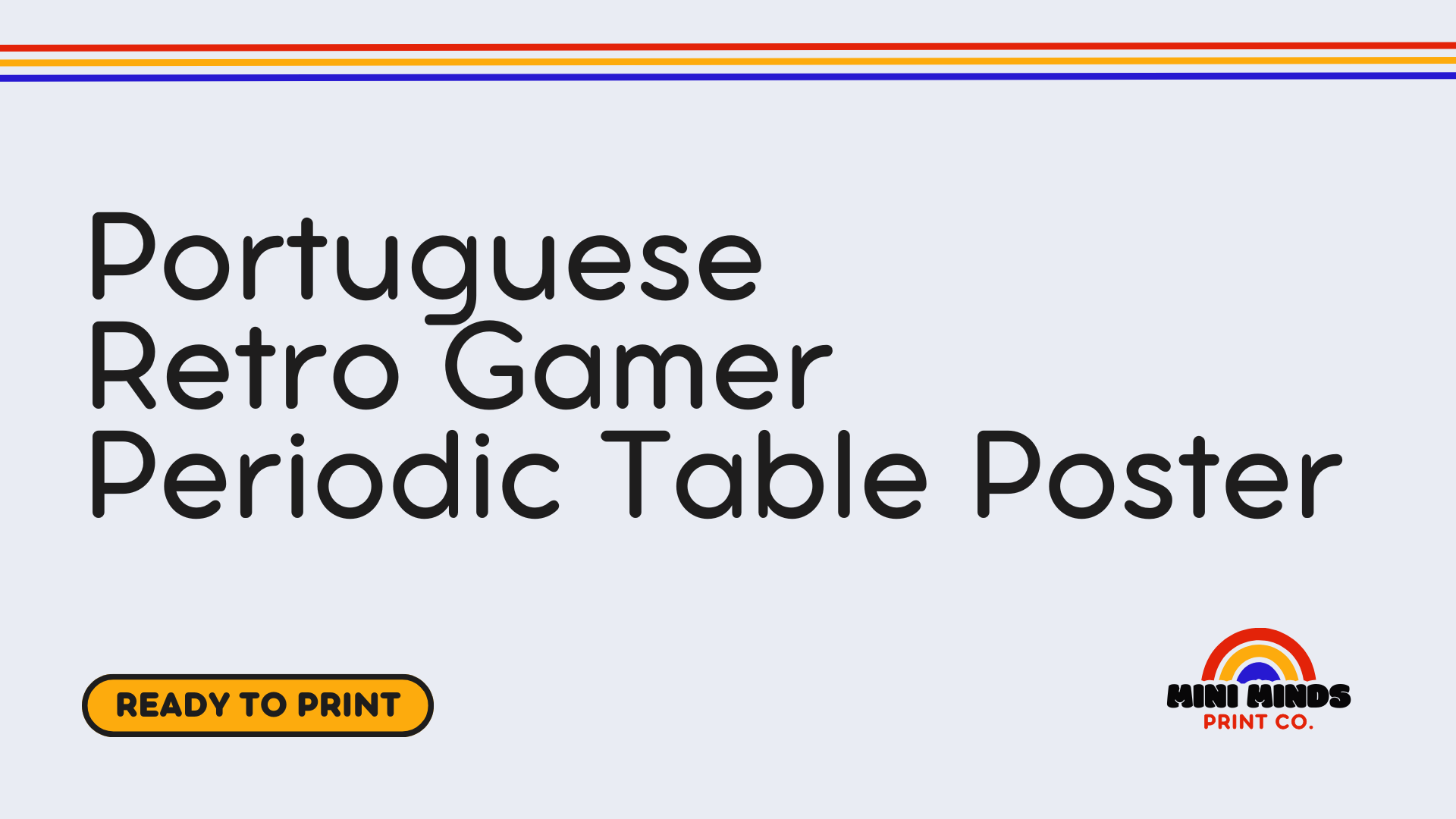 Portuguese Retro Gamer Periodic Table Poster
