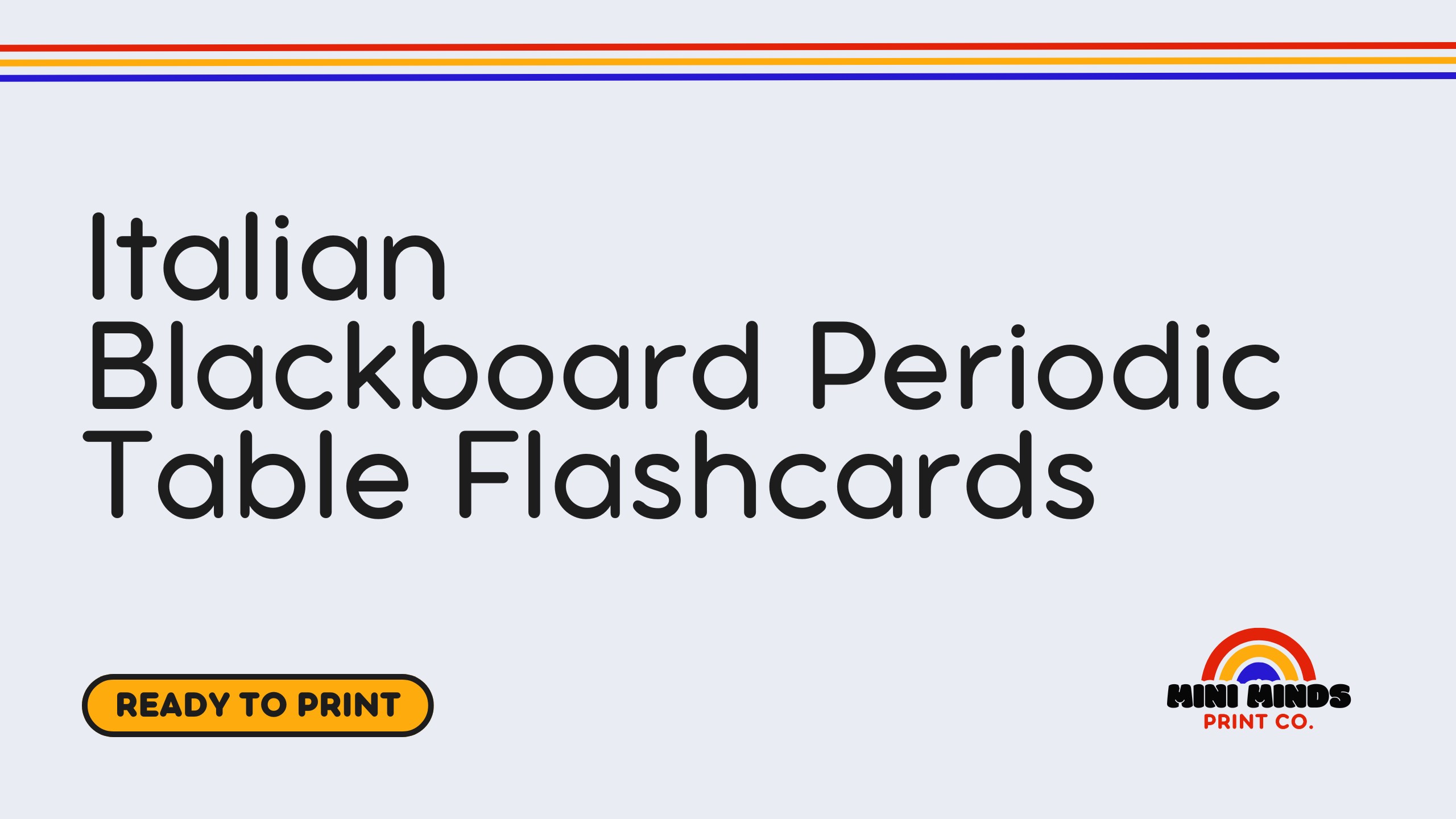 Italian Blackboard Periodic Table Flashcards