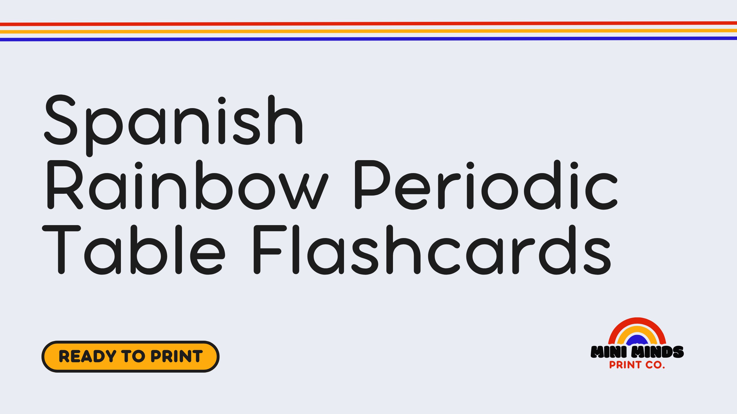 Spanish Rainbow Periodic Table Flashcards