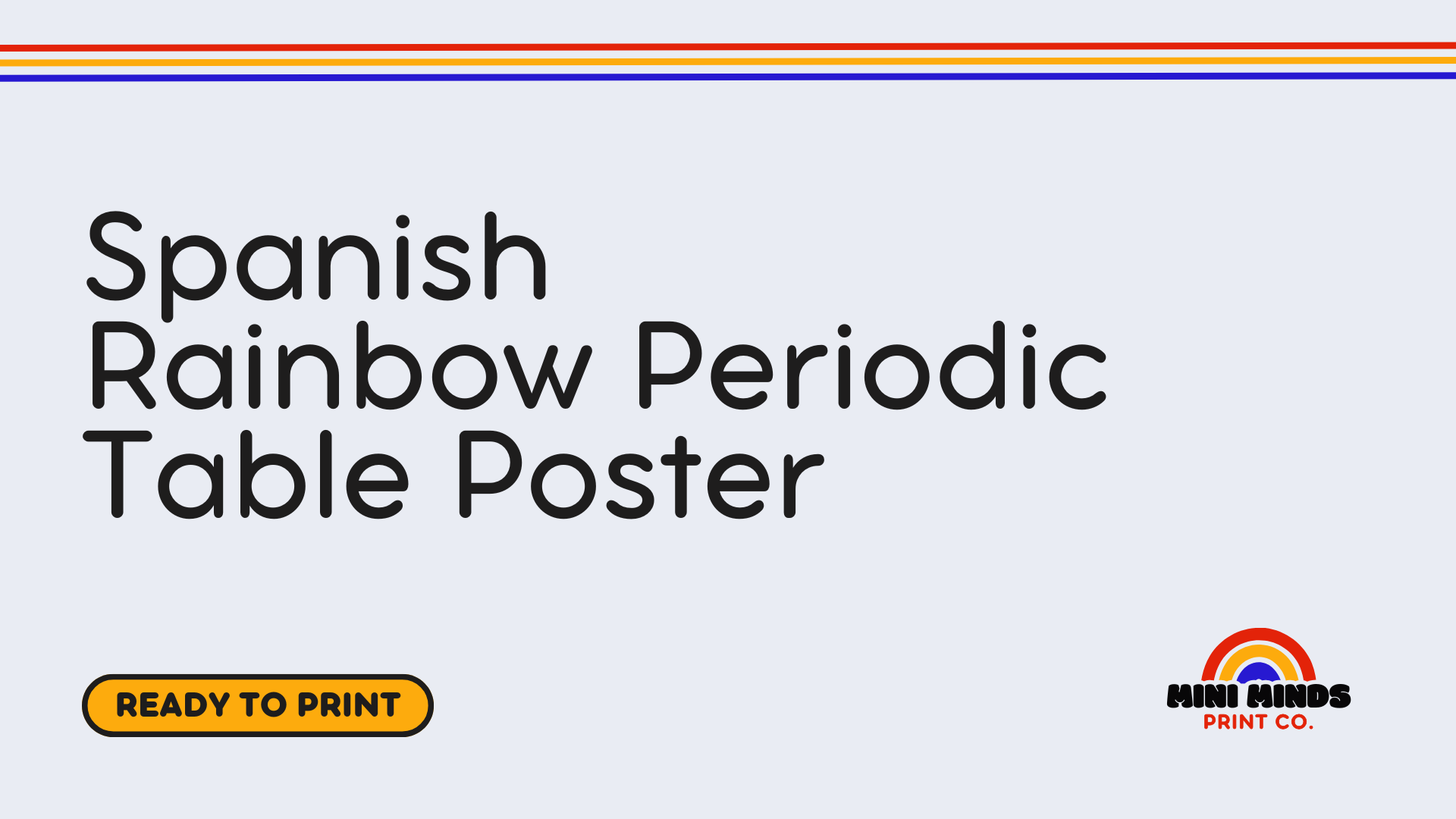 Spanish Rainbow Periodic Table Poster