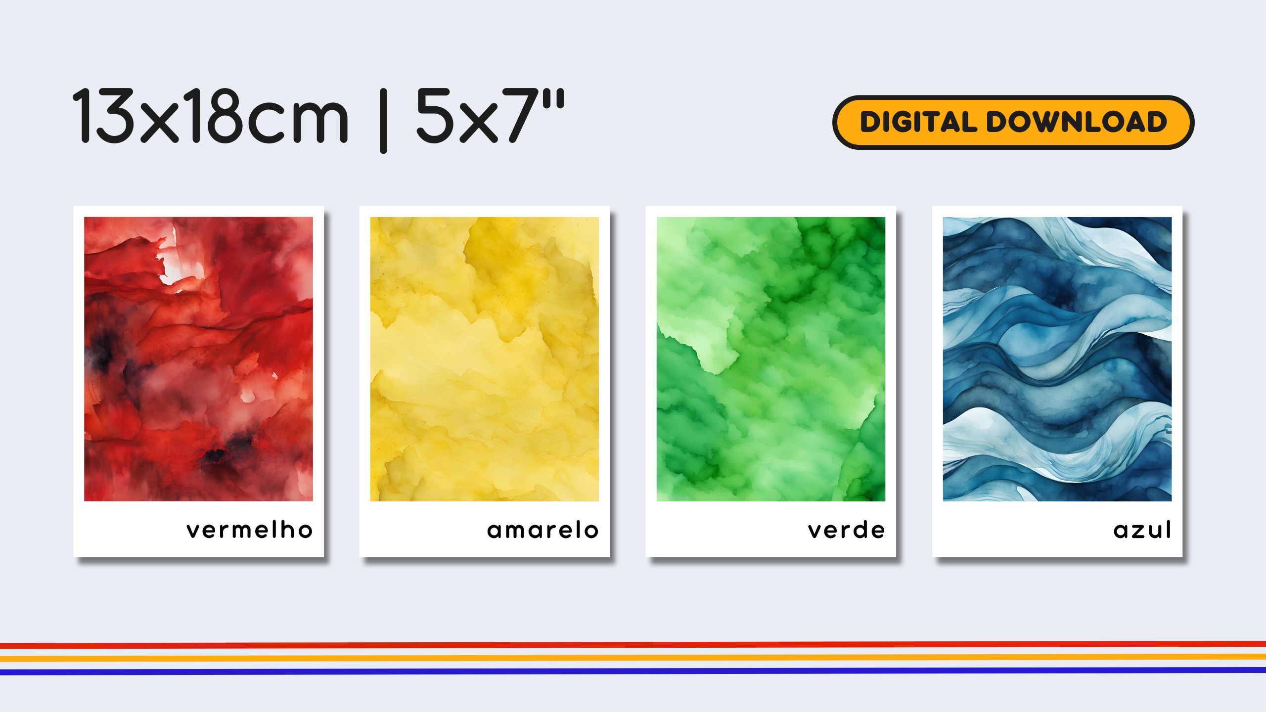 Portuguese Colors Flashcards