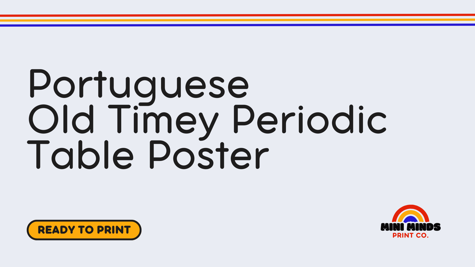 Portuguese Old Timey Periodic Table Poster