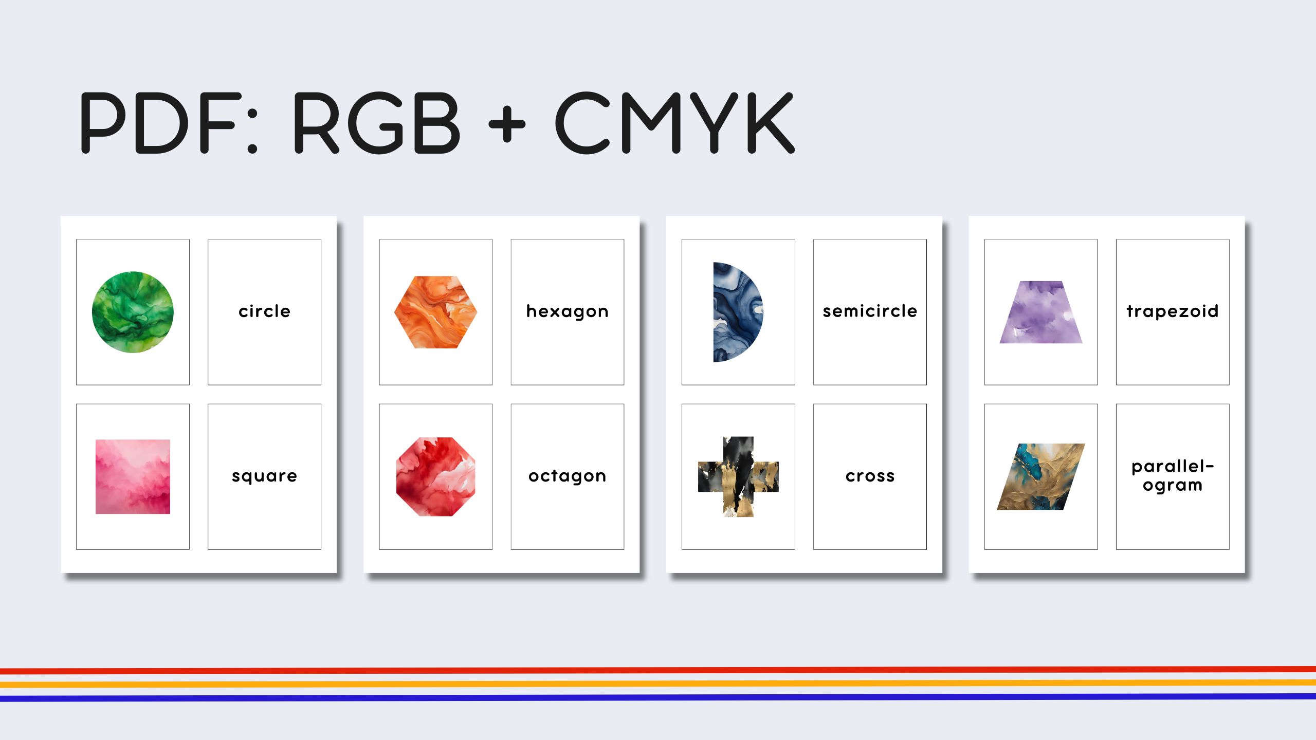 English Shapes Flashcards