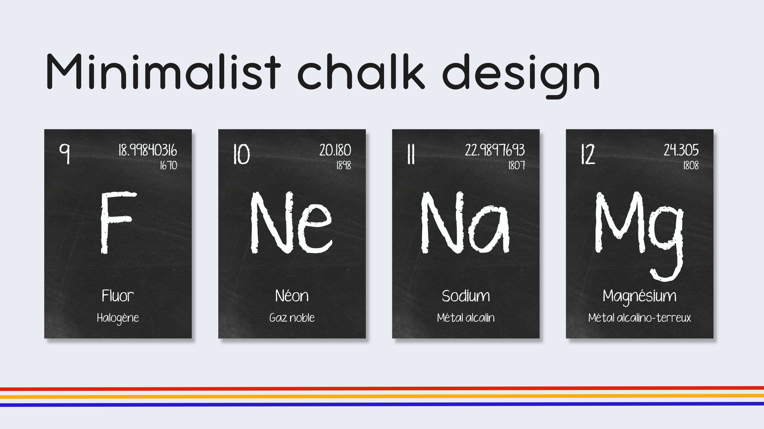 French Blackboard Periodic Table Flashcards