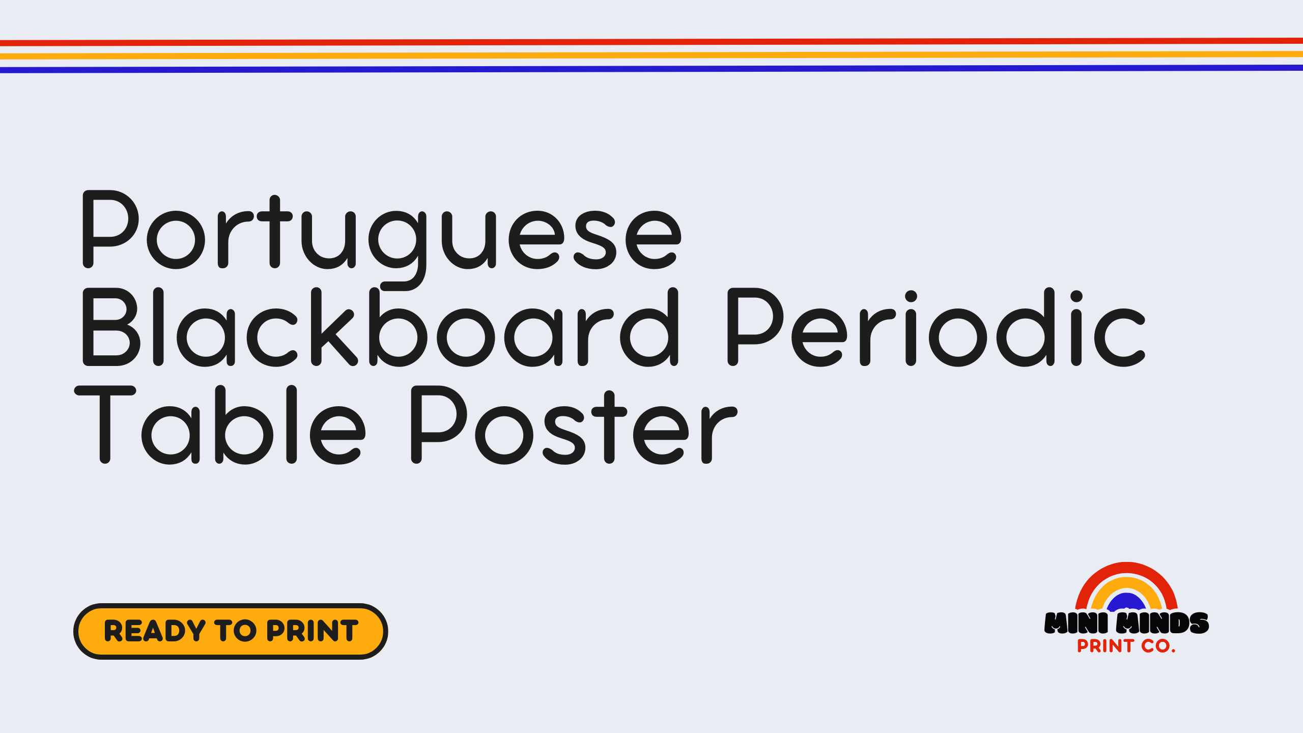 Portuguese Blackboard Periodic Table Poster