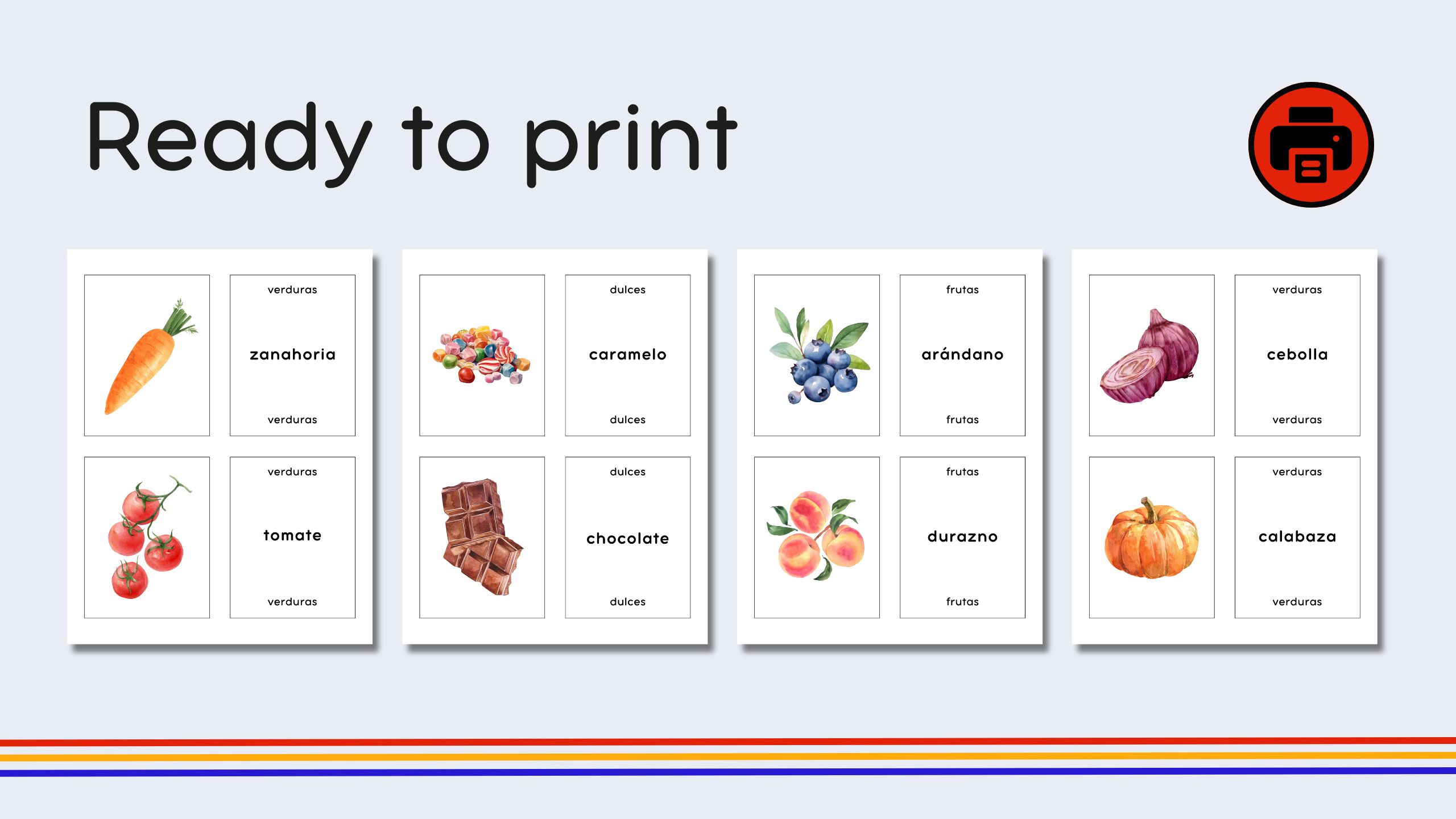 Spanish Food Groups Flashcards