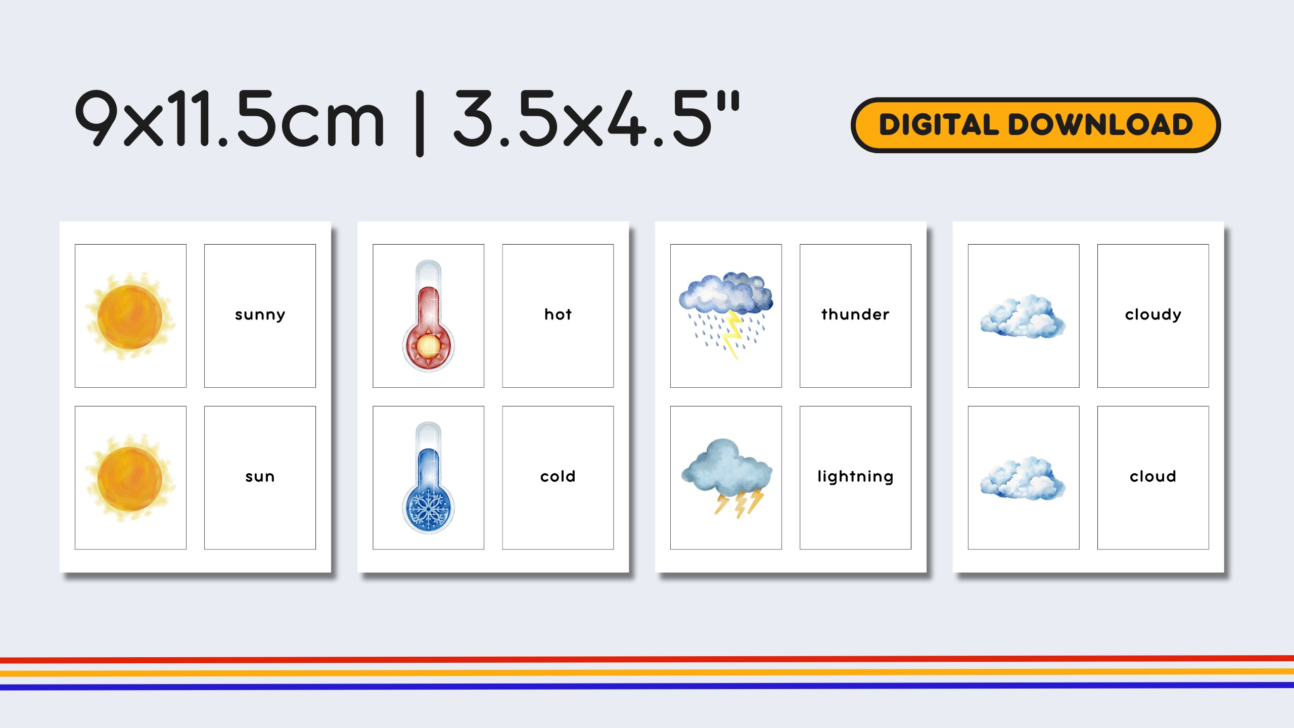 English Weather Flashcards