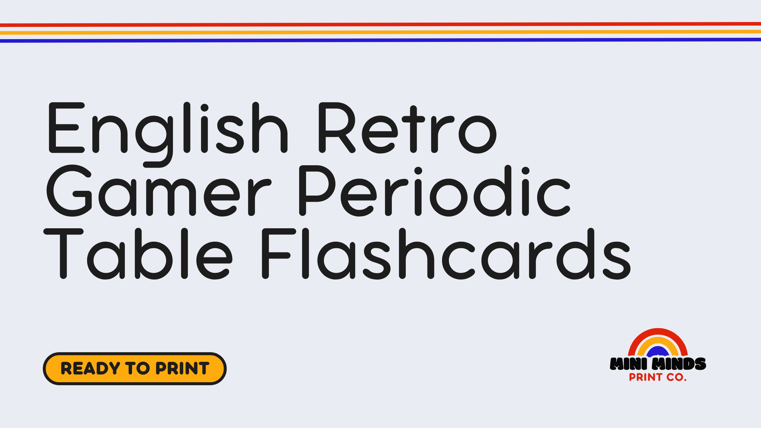 English Retro Gamer Periodic Table Flashcards