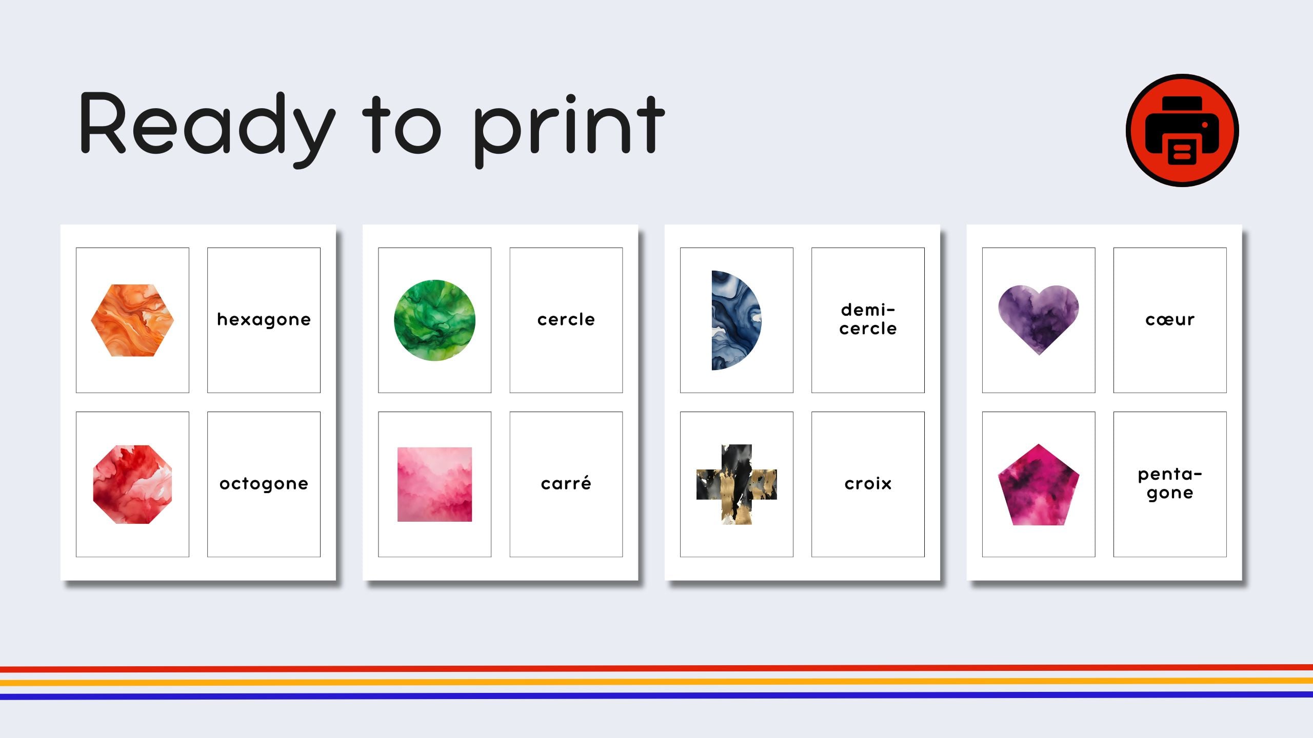 French Shapes Flashcards