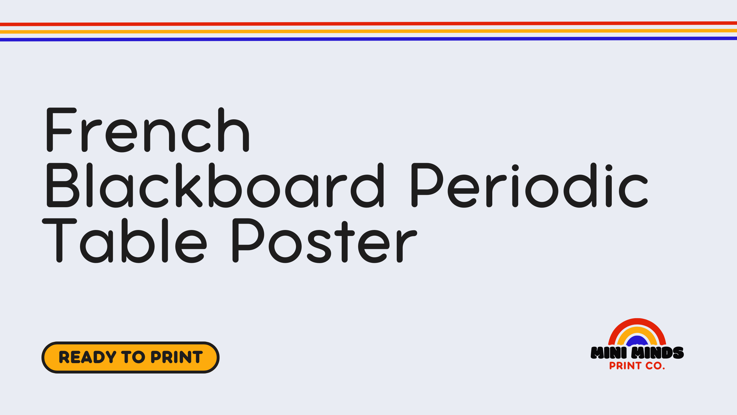 French Blackboard Periodic Table Poster
