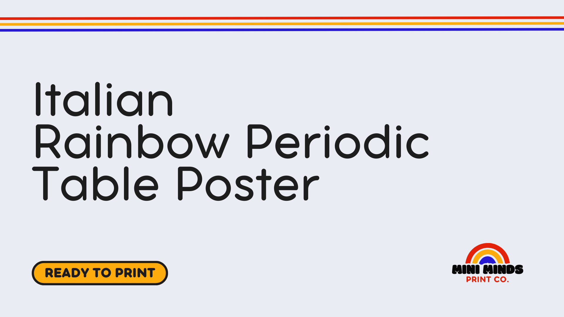 Italian Rainbow Periodic Table Poster