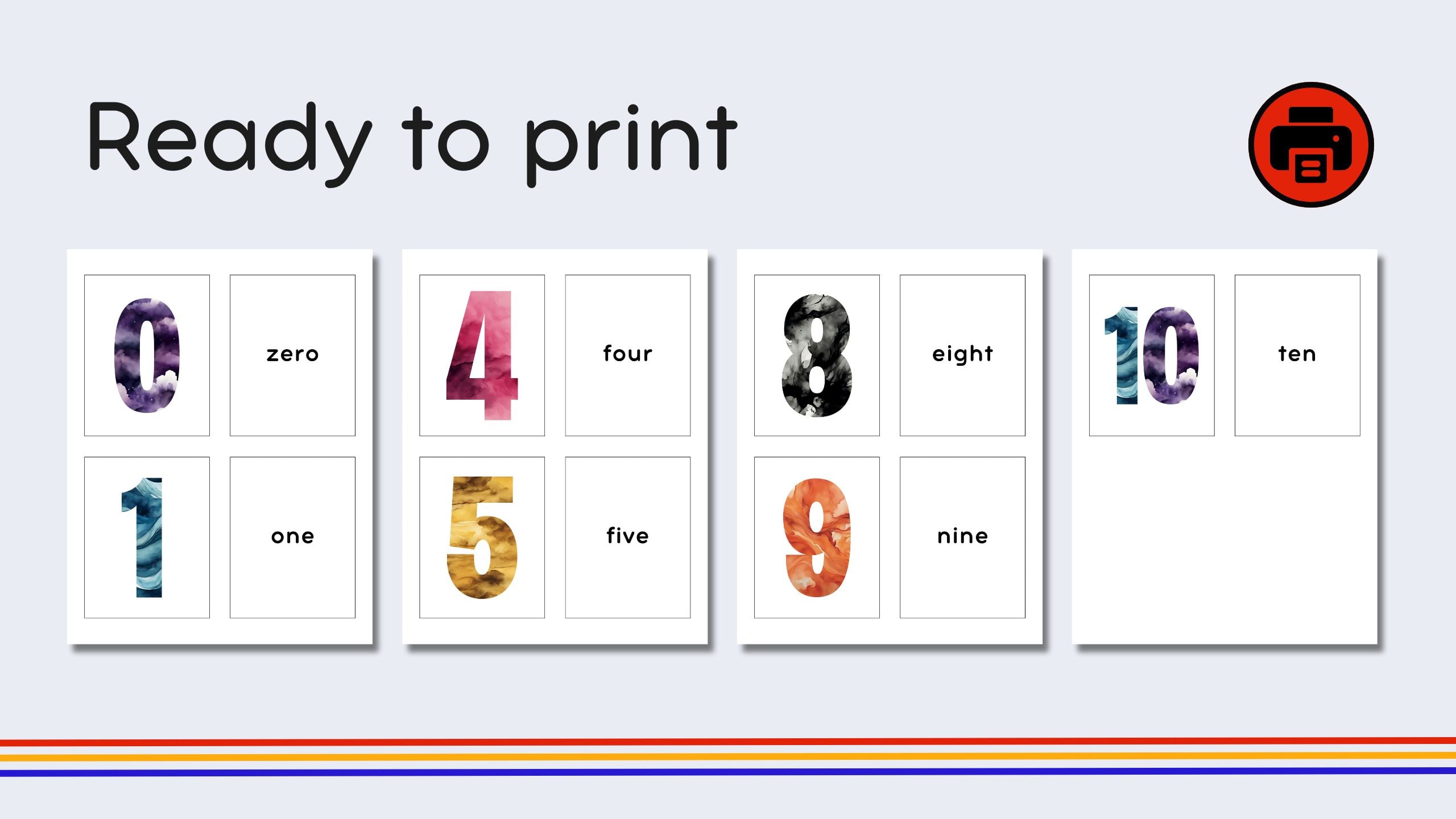 English Numbers 0-10 Flashcards
