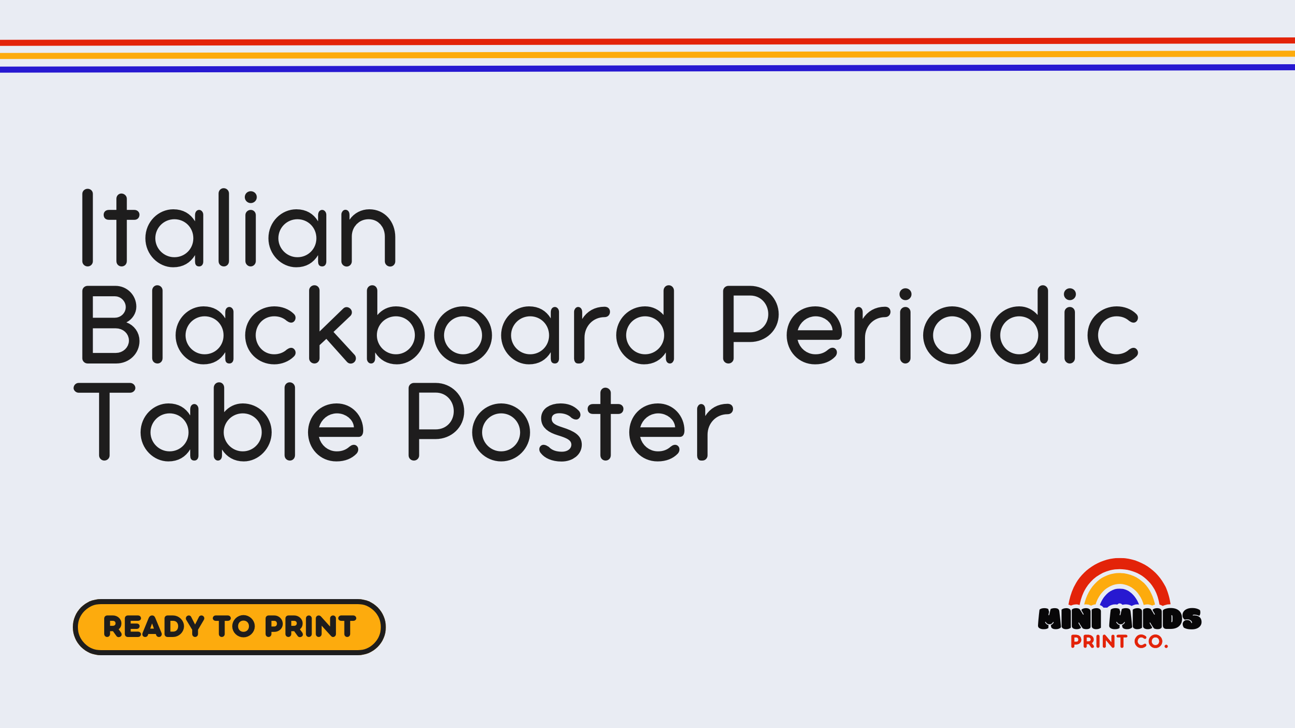 Italian Blackboard Periodic Table Poster