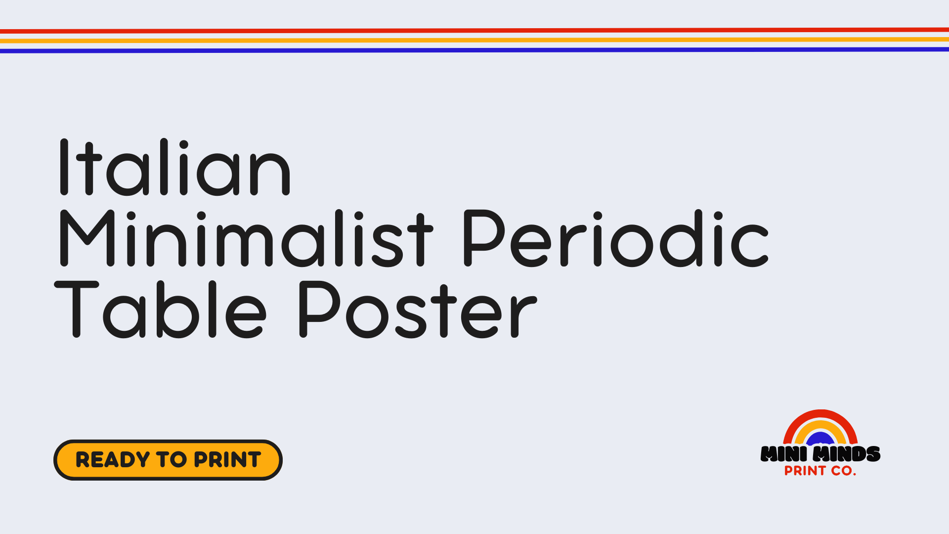 Italian Minimalist Periodic Table Poster