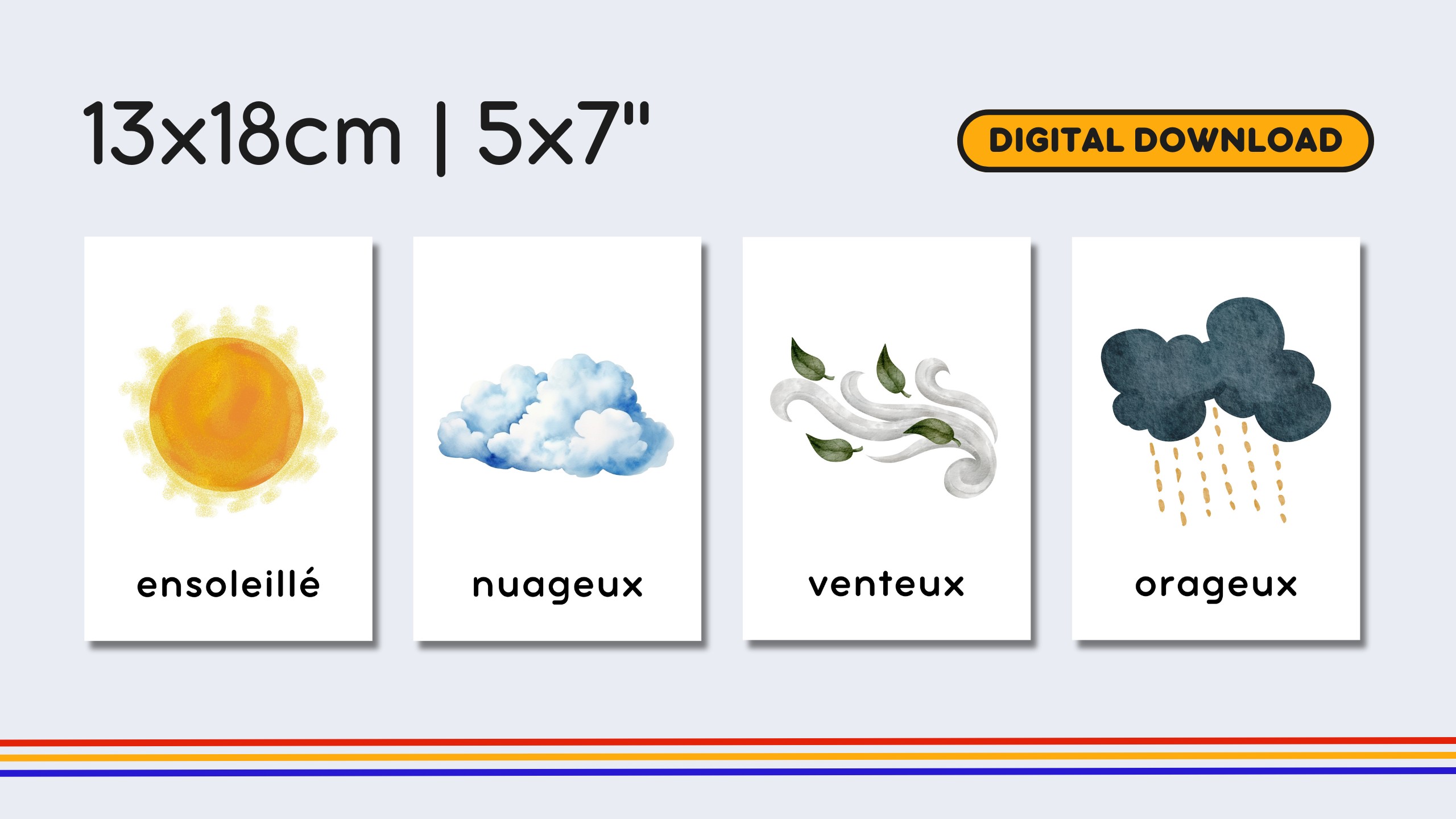 French Weather Flashcards