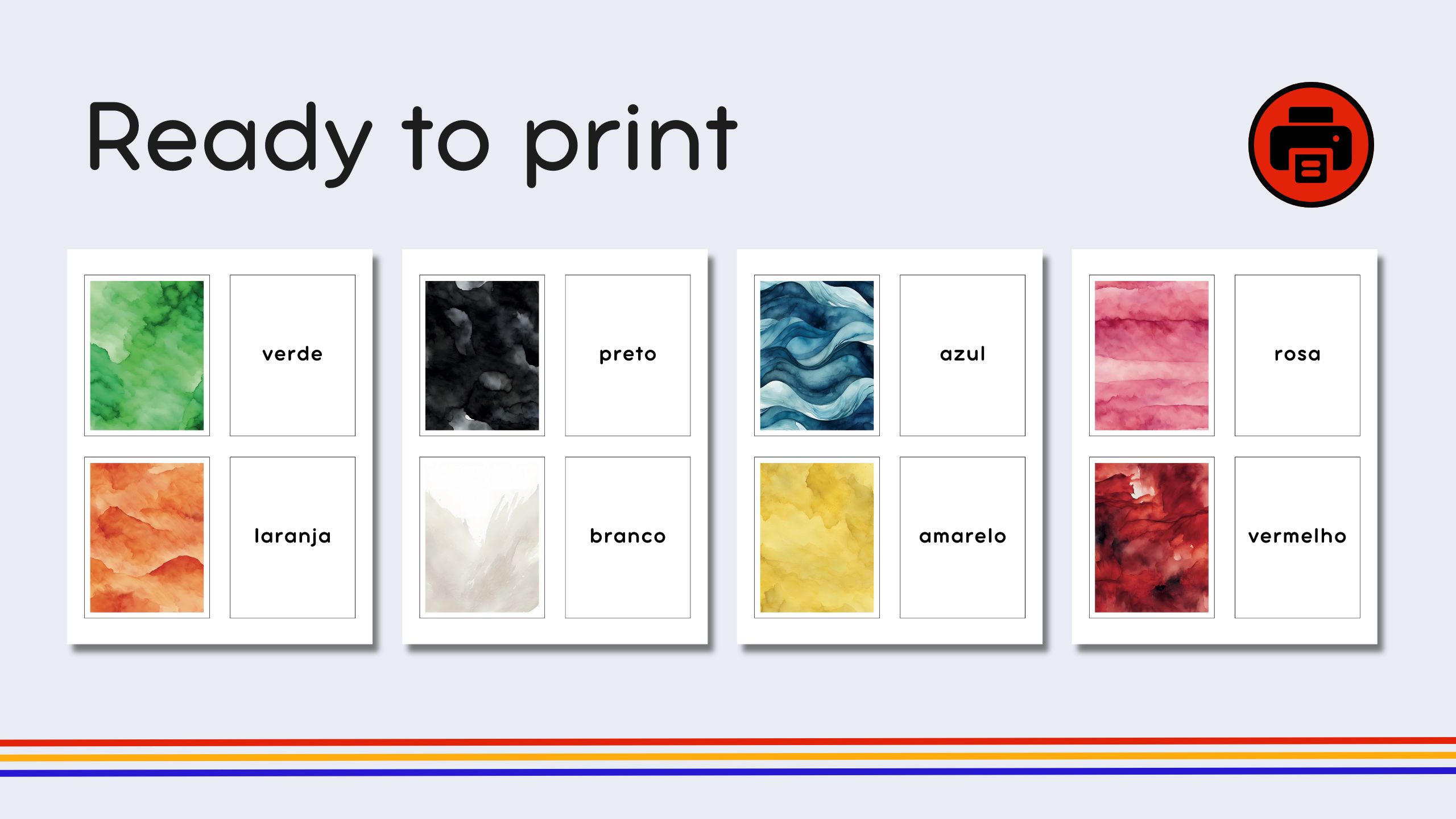 Portuguese Colors Flashcards