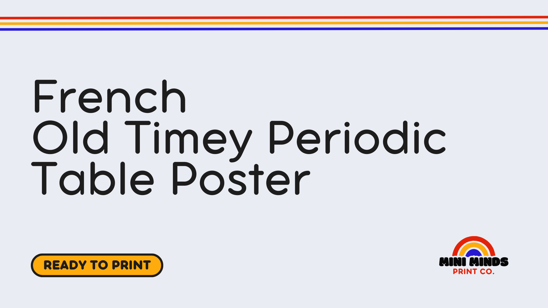 French Old Timey Periodic Table Poster