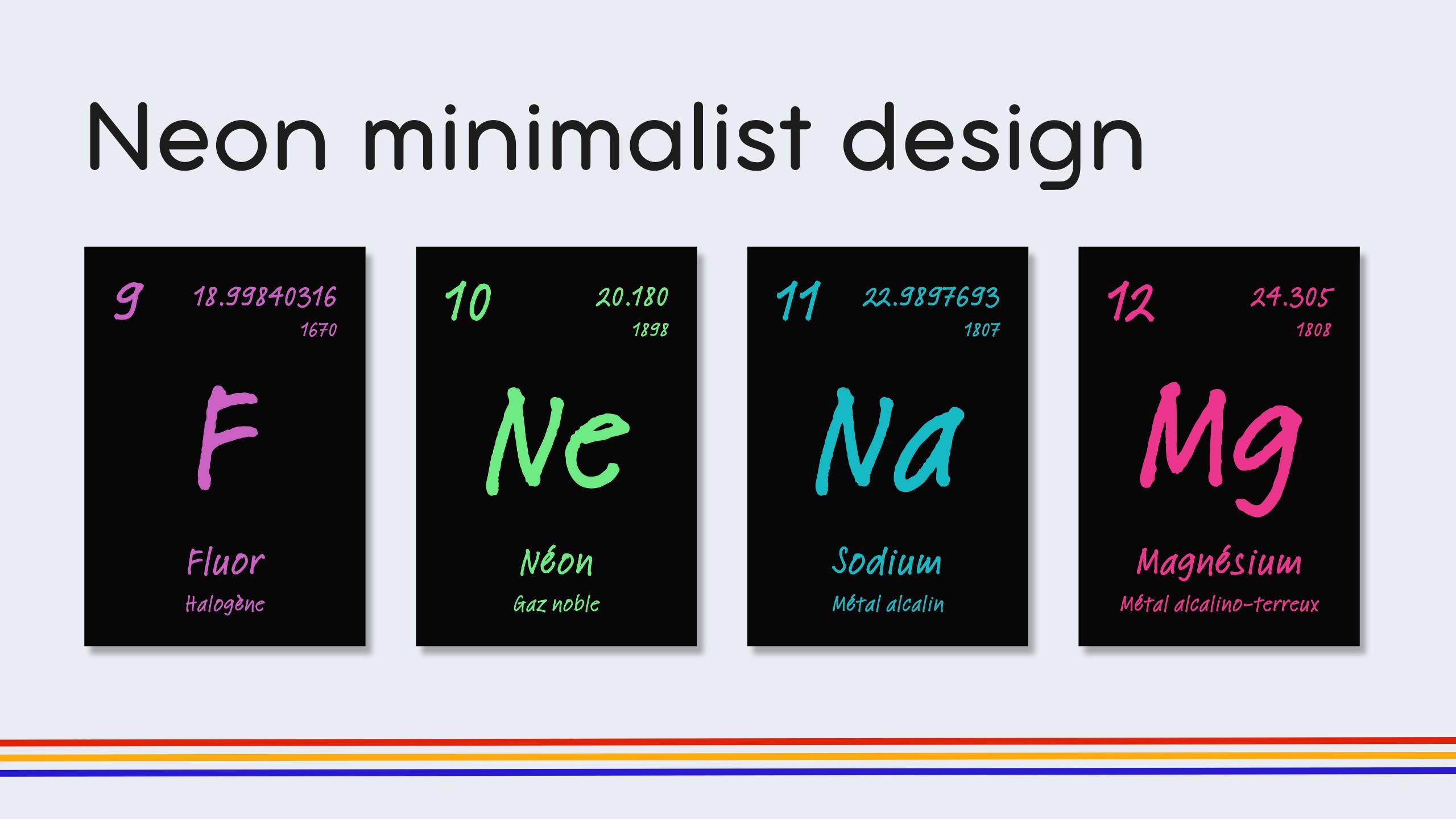 French Dark Mode Periodic Table Flashcards