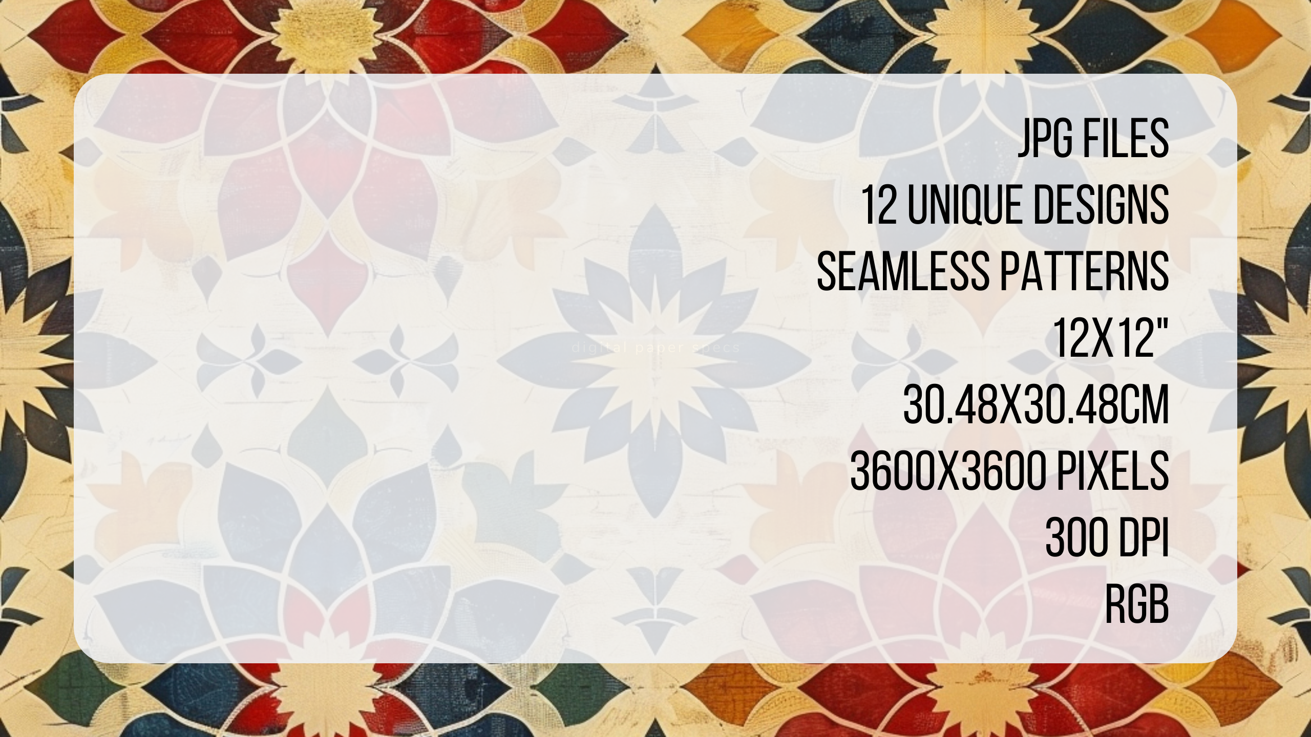 PATTERNS OF PERSIA Seamless Digital Papers