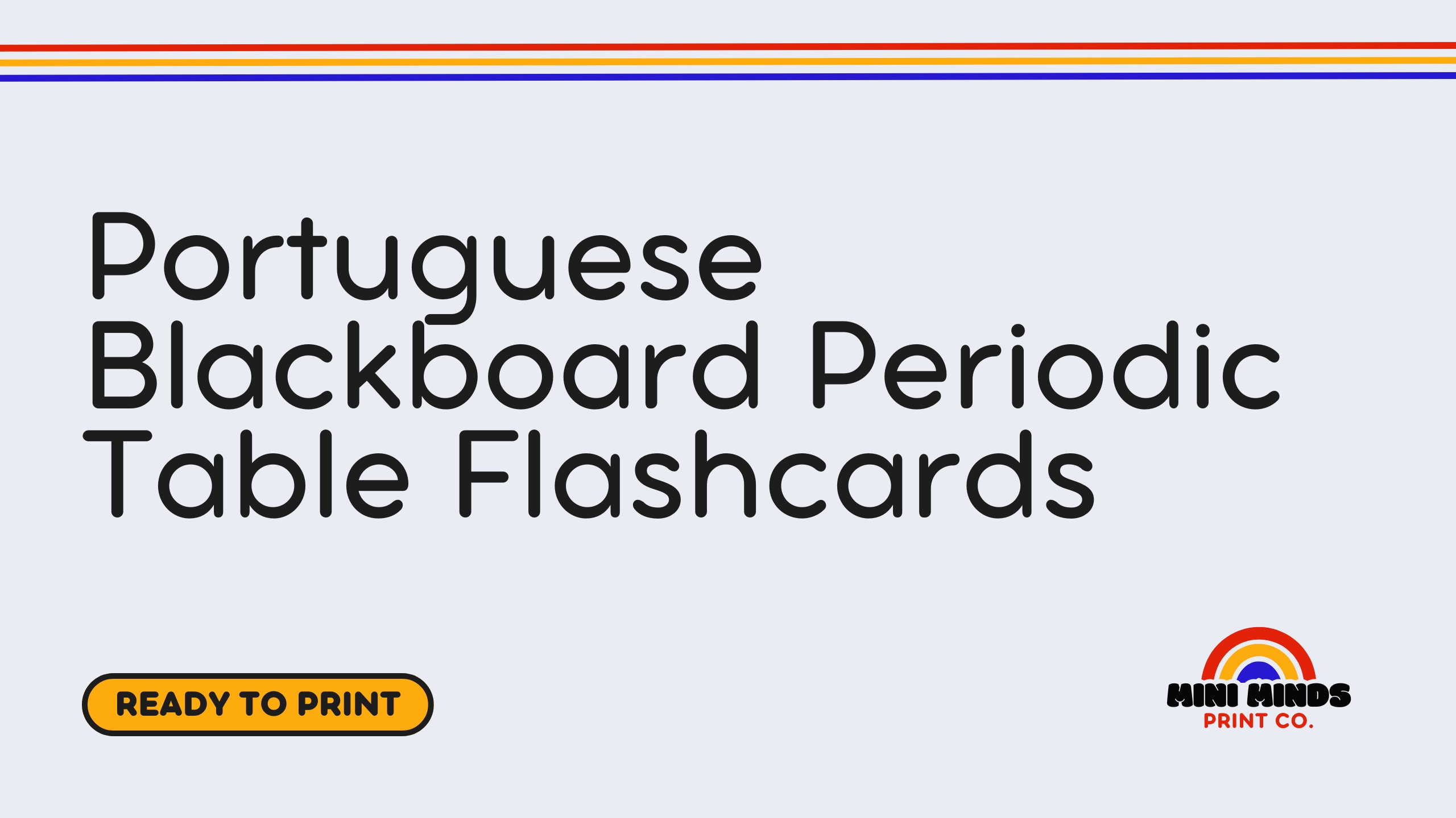 Portuguese Blackboard Periodic Table Flashcards