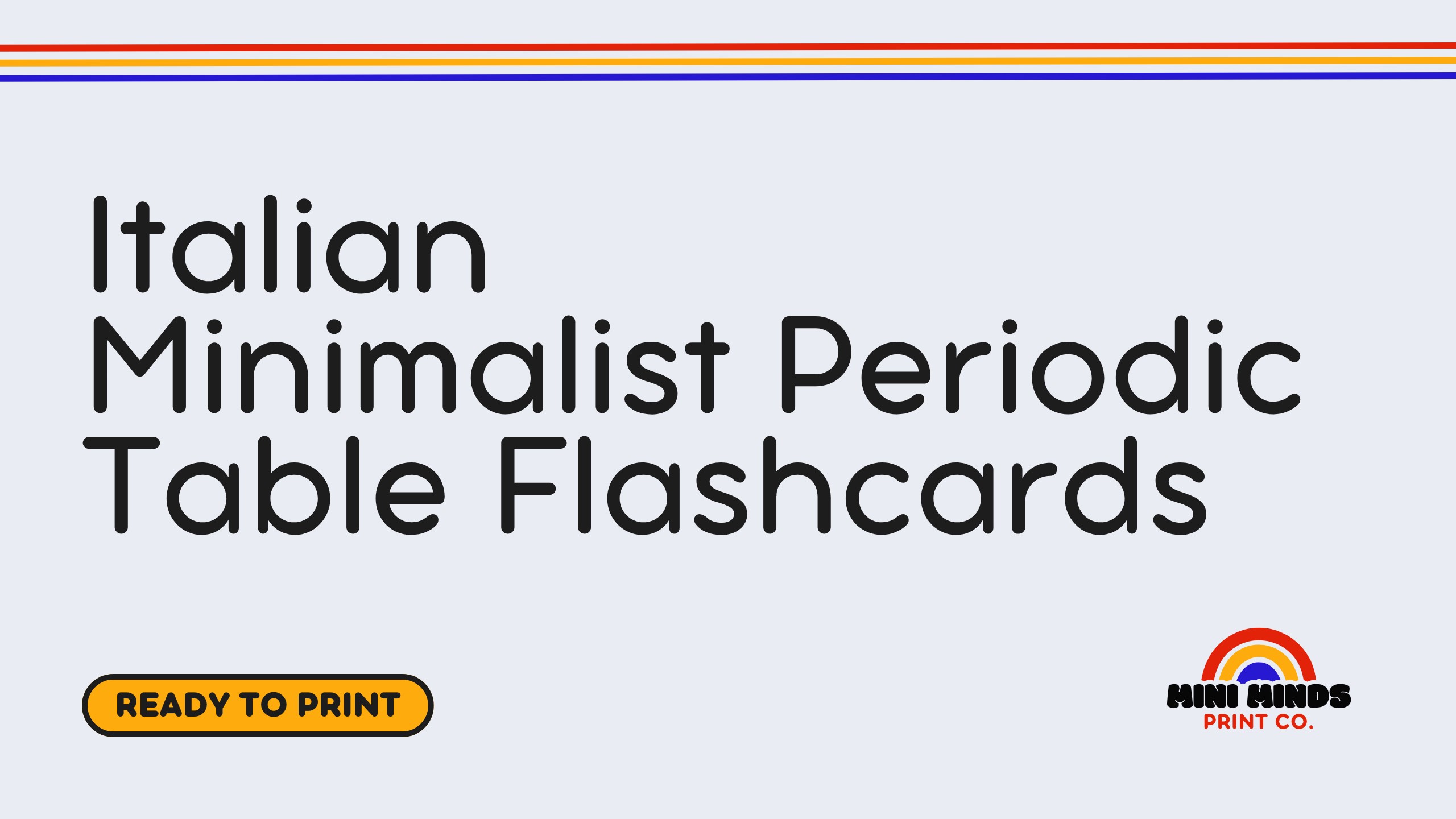 Italian Minimalist Periodic Table Flashcards