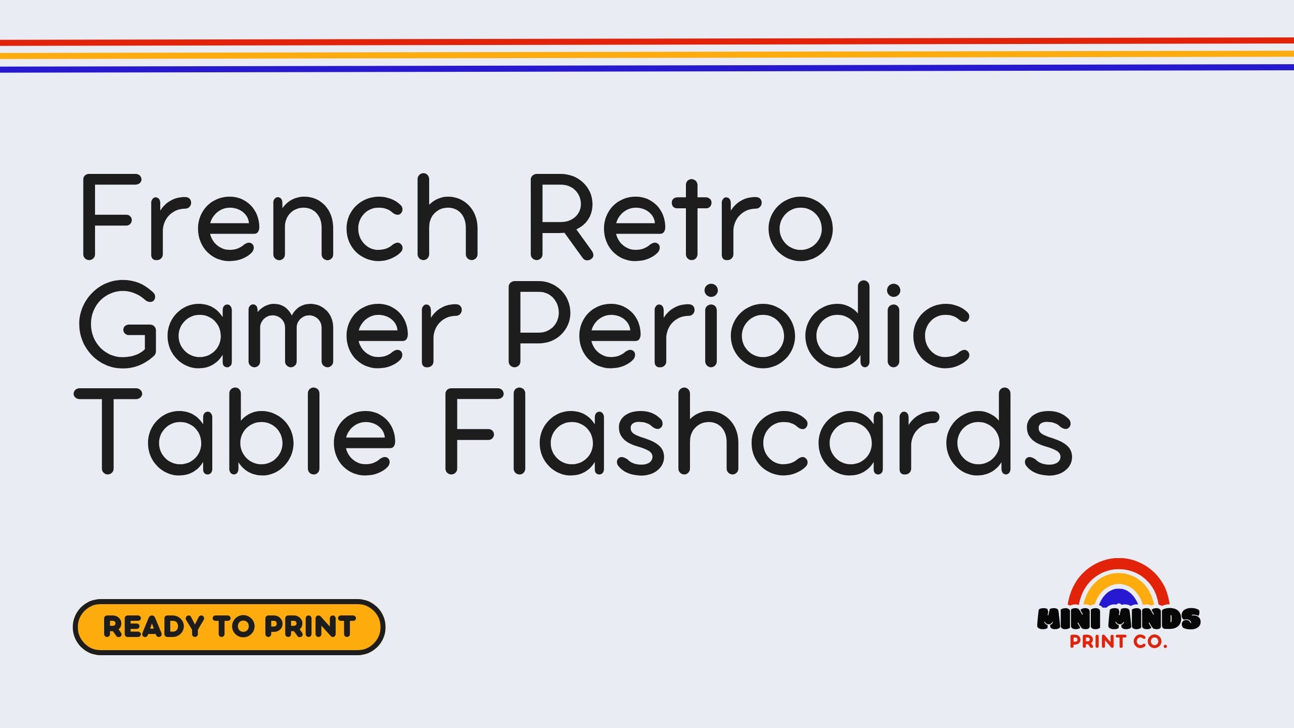 French Retro Gamer Periodic Table Flashcards