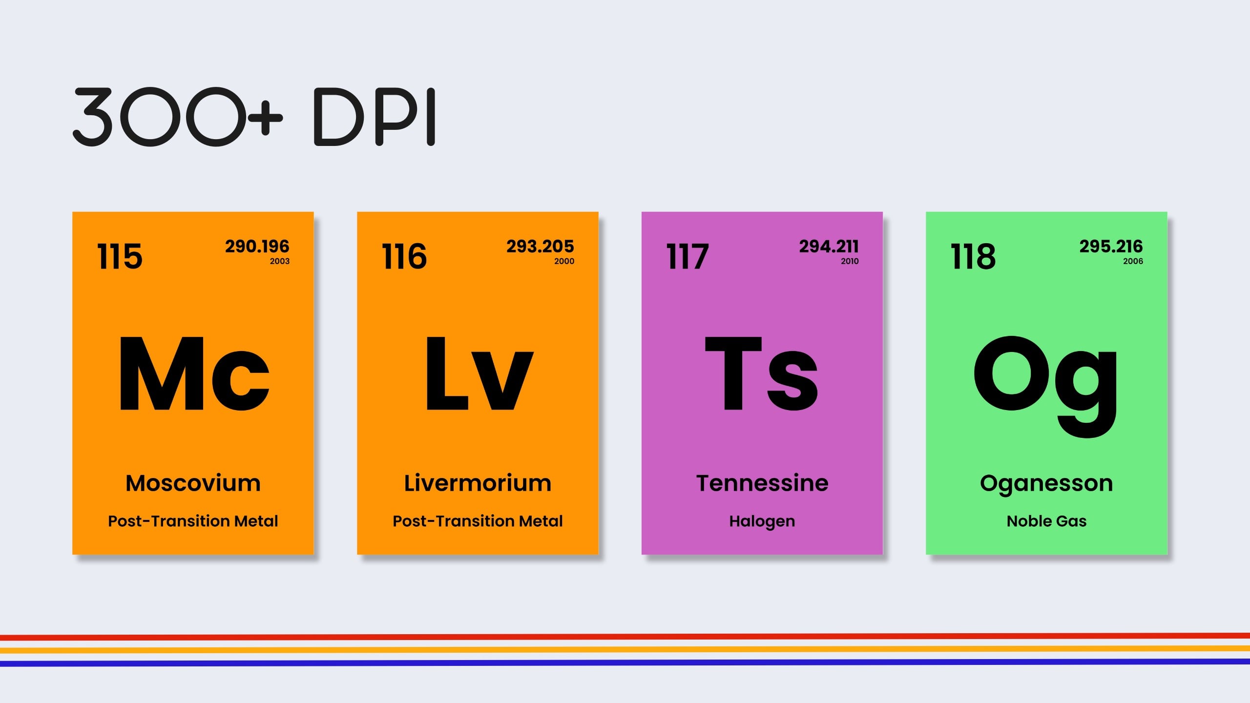 English Rainbow Periodic Table Flashcards