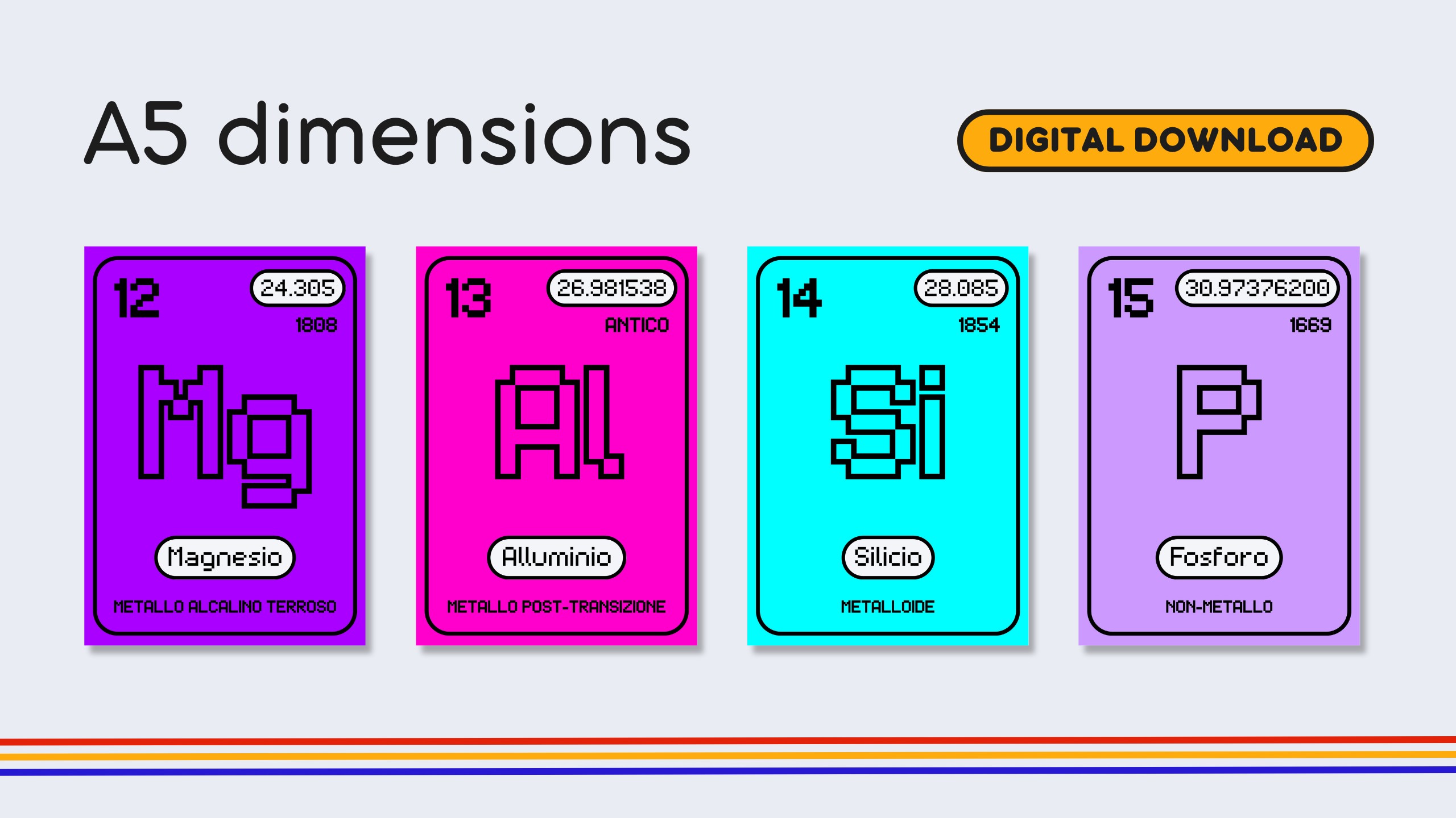 Italian Retro Gamer Periodic Table Flashcards