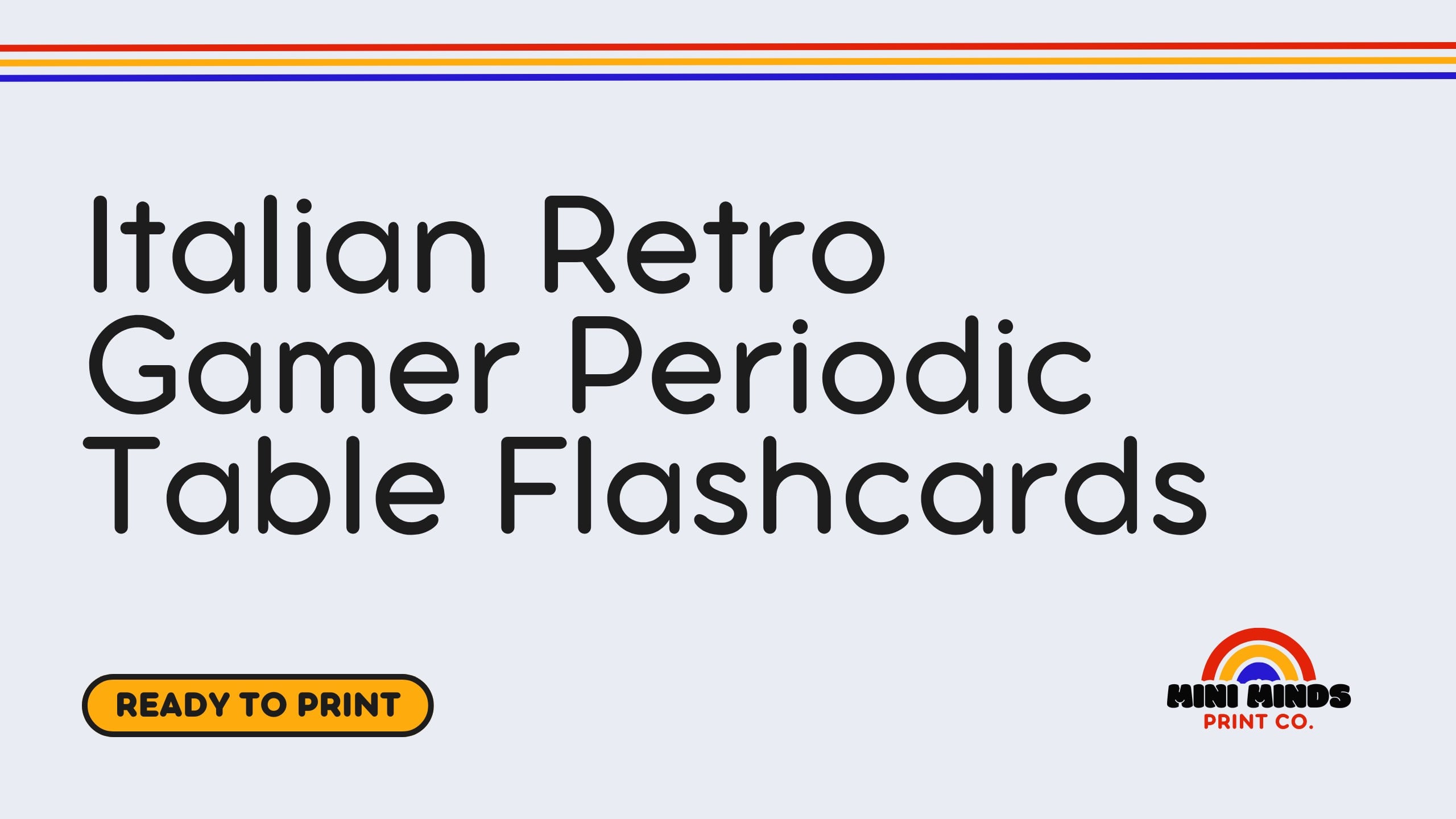 Italian Retro Gamer Periodic Table Flashcards