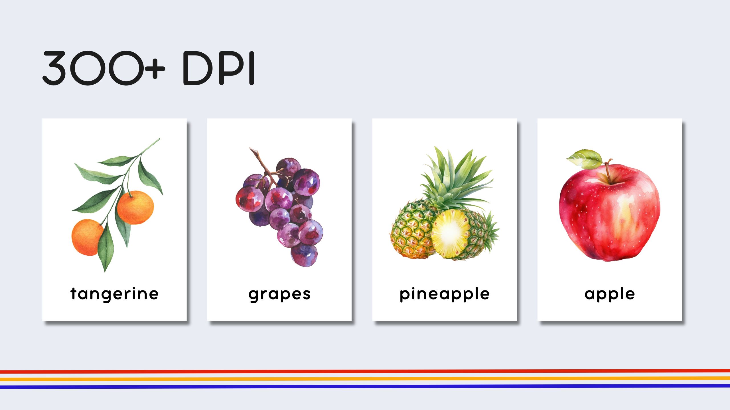 English Fruits + Vegetables Flashcards