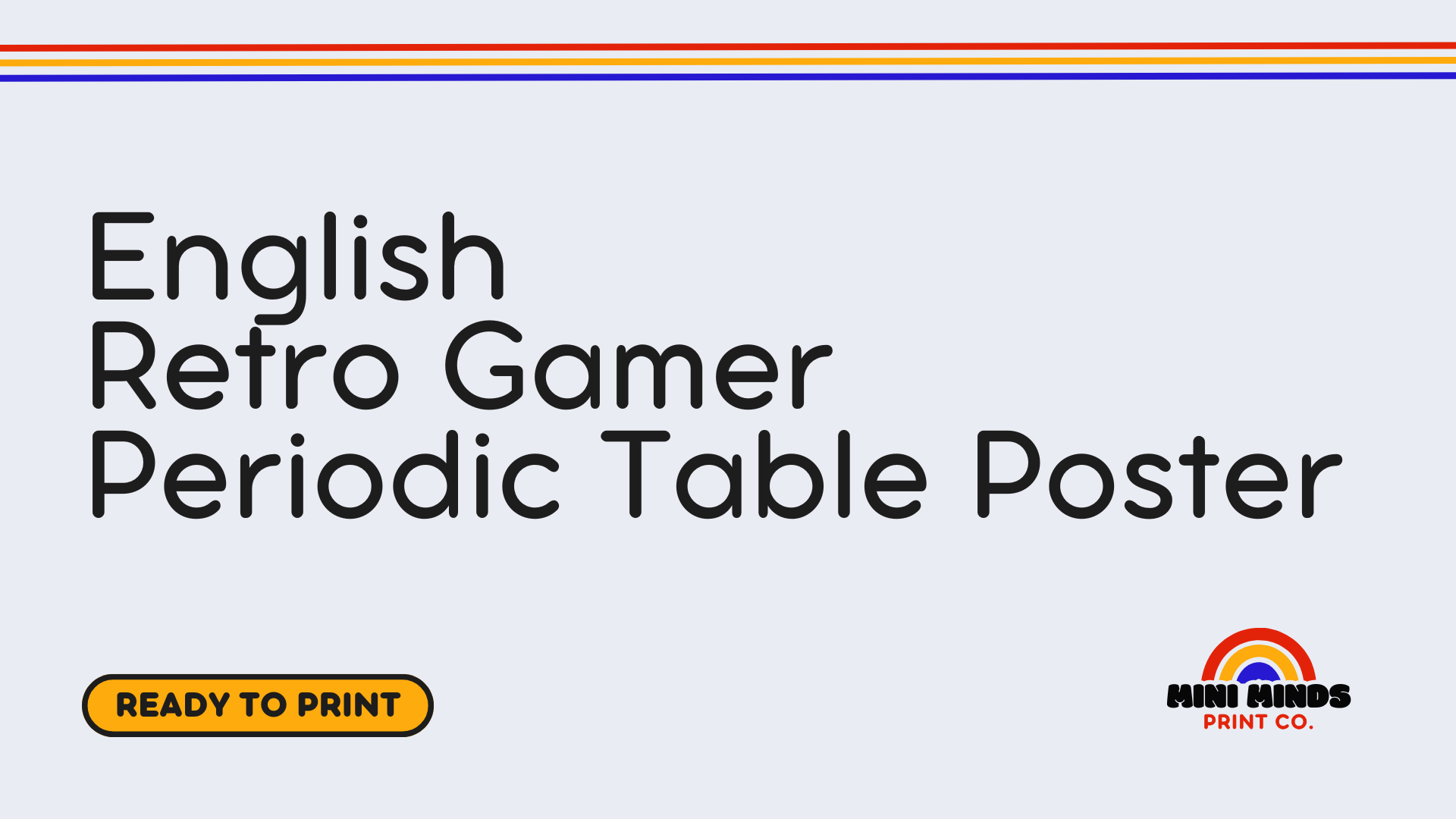 English Retro Gamer Periodic Table Poster
