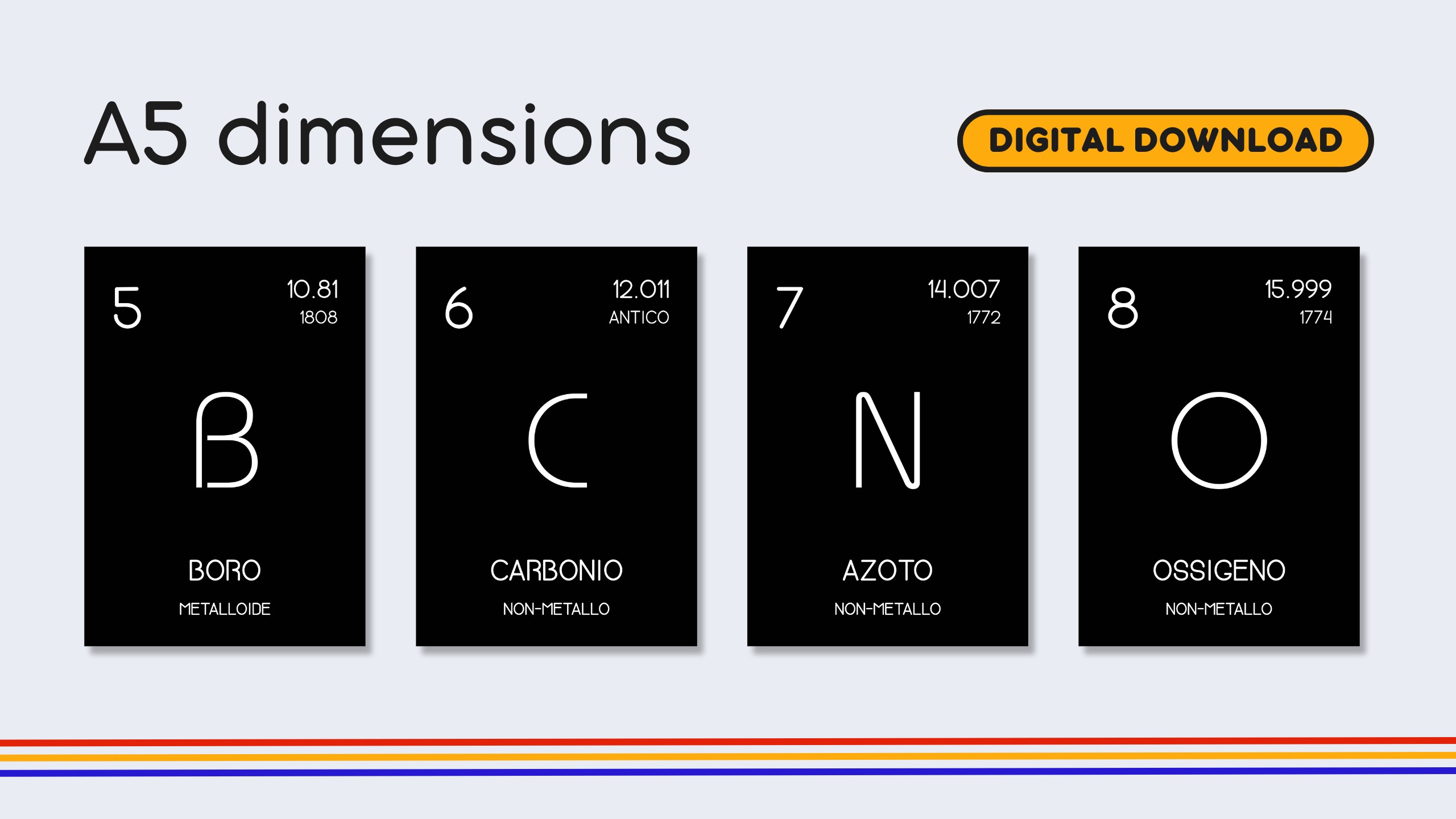 Italian Minimalist Periodic Table Flashcards
