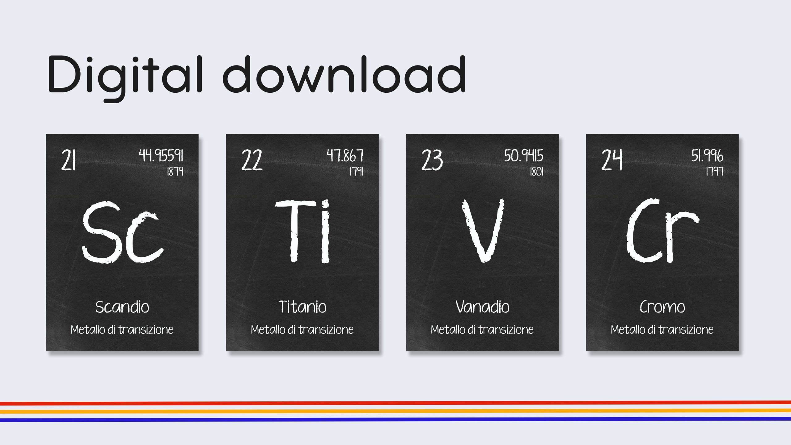 Italian Blackboard Periodic Table Flashcards