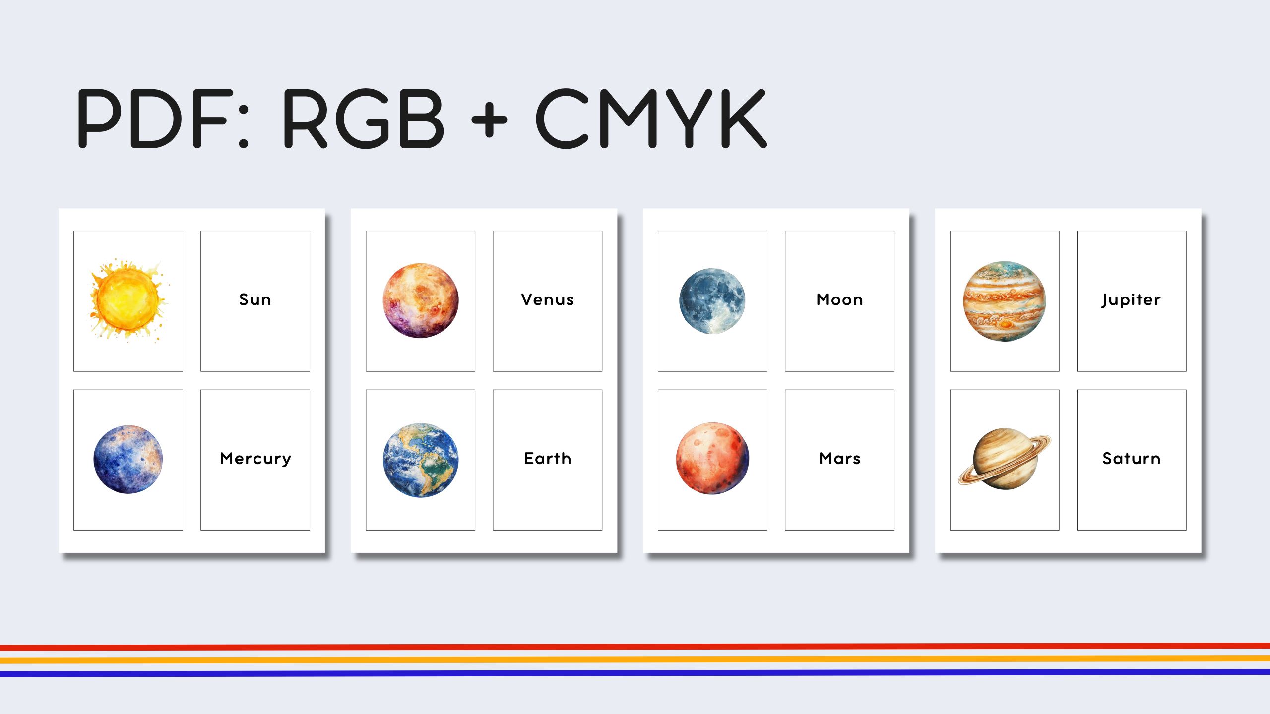 English Solar System Flashcards