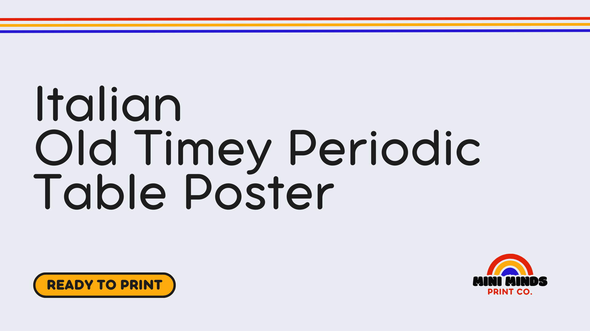 Italian Old Timey Periodic Table Poster