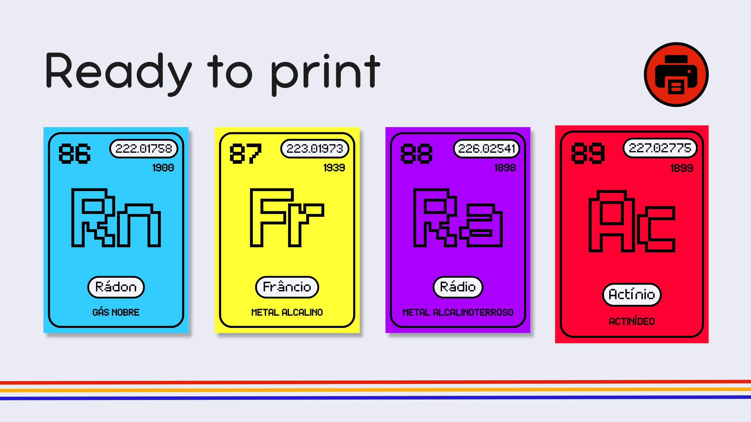 Portuguese Retro Gamer Periodic Table Flashcards