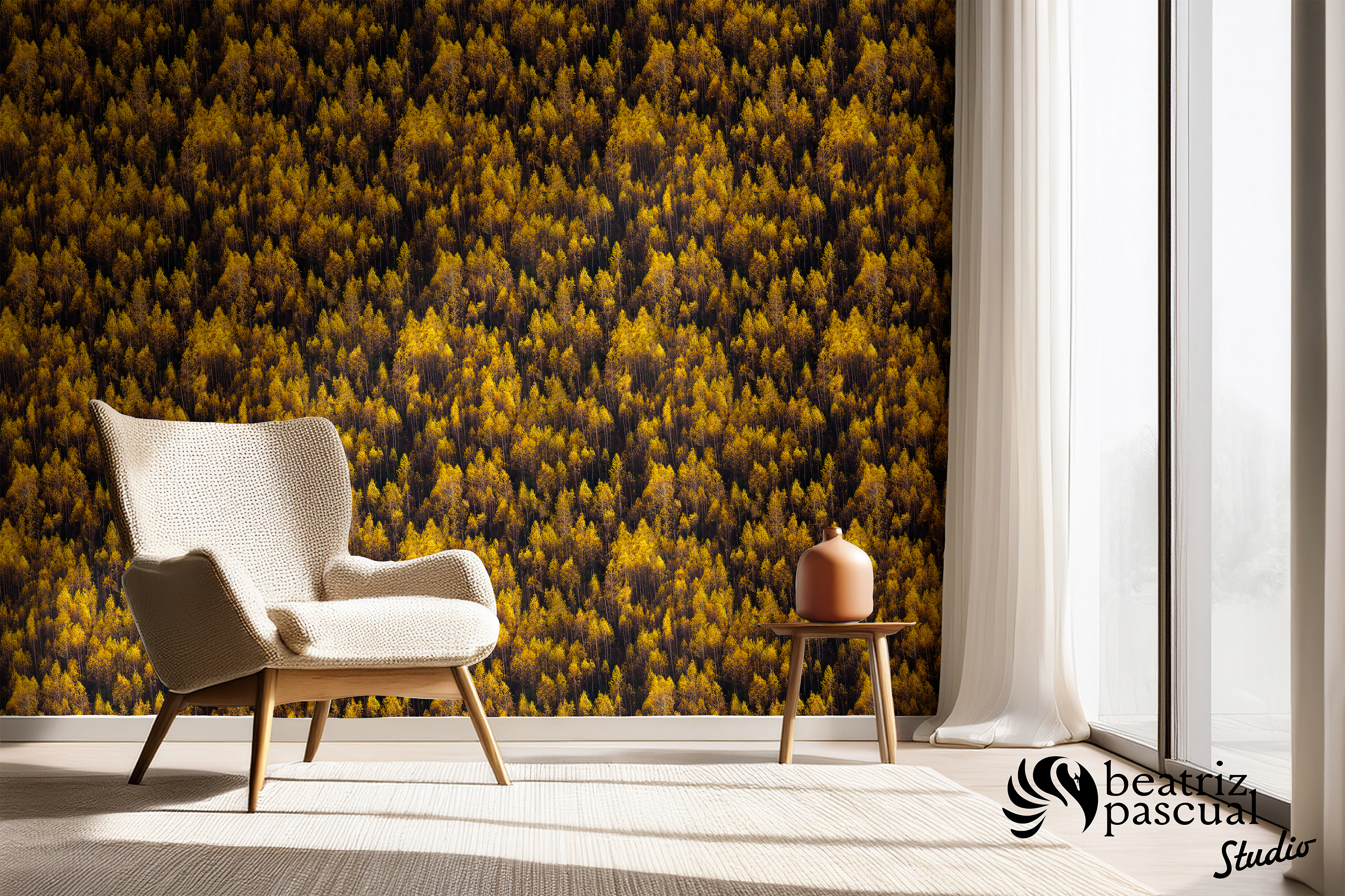 Stylish Interior Wall Mockup for Wallpaper Design