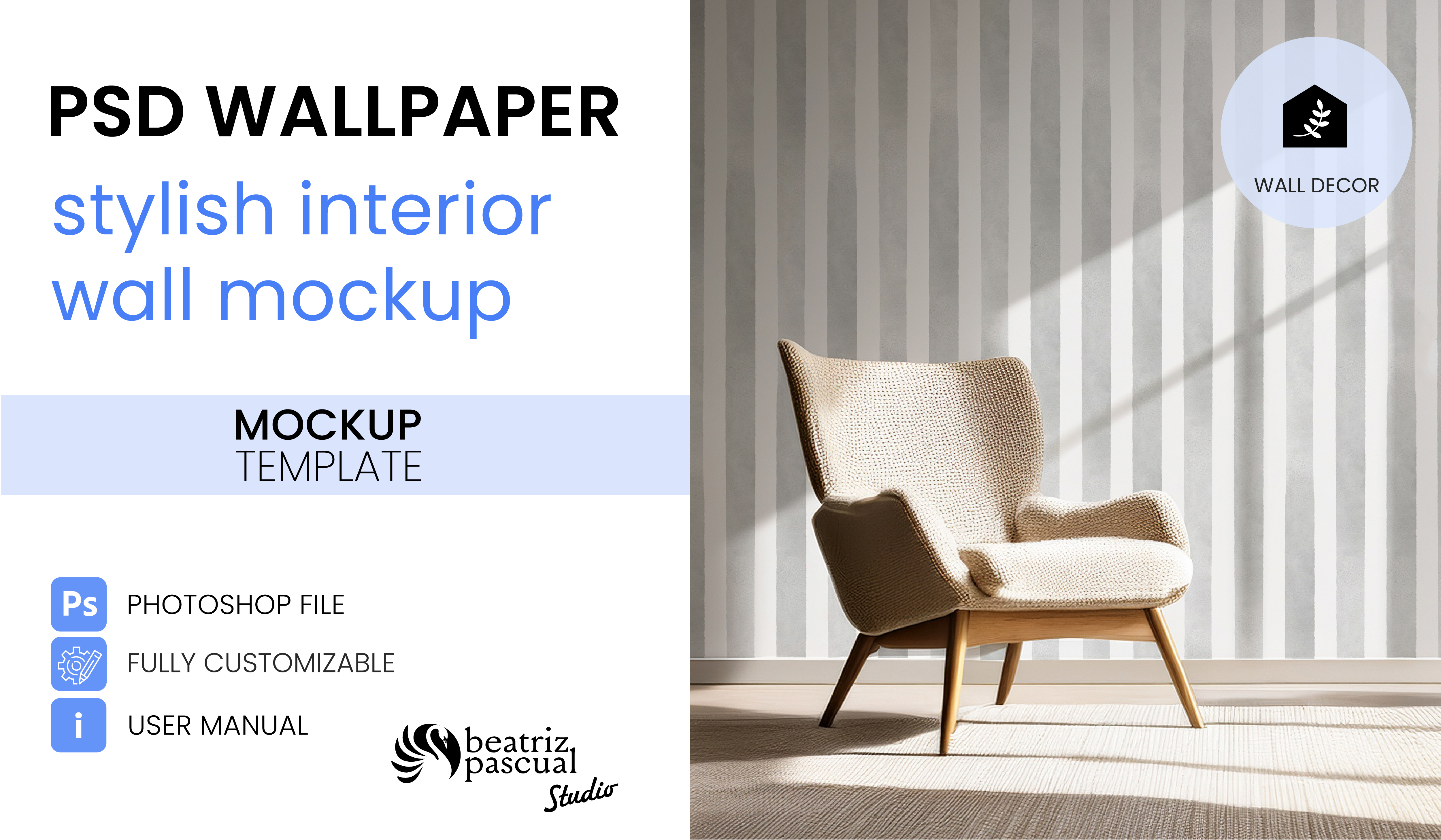 Stylish Interior Wall Mockup for Wallpaper Design