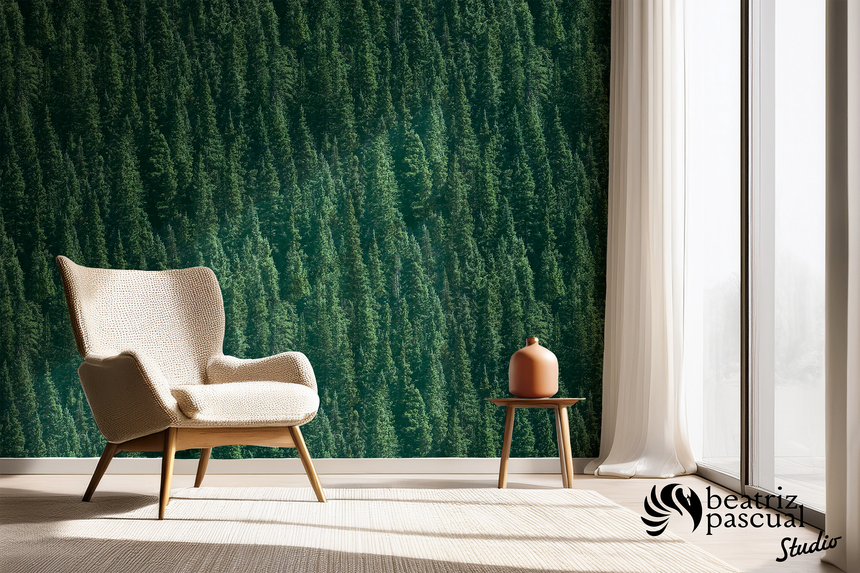 Stylish Interior Wall Mockup for Wallpaper Design