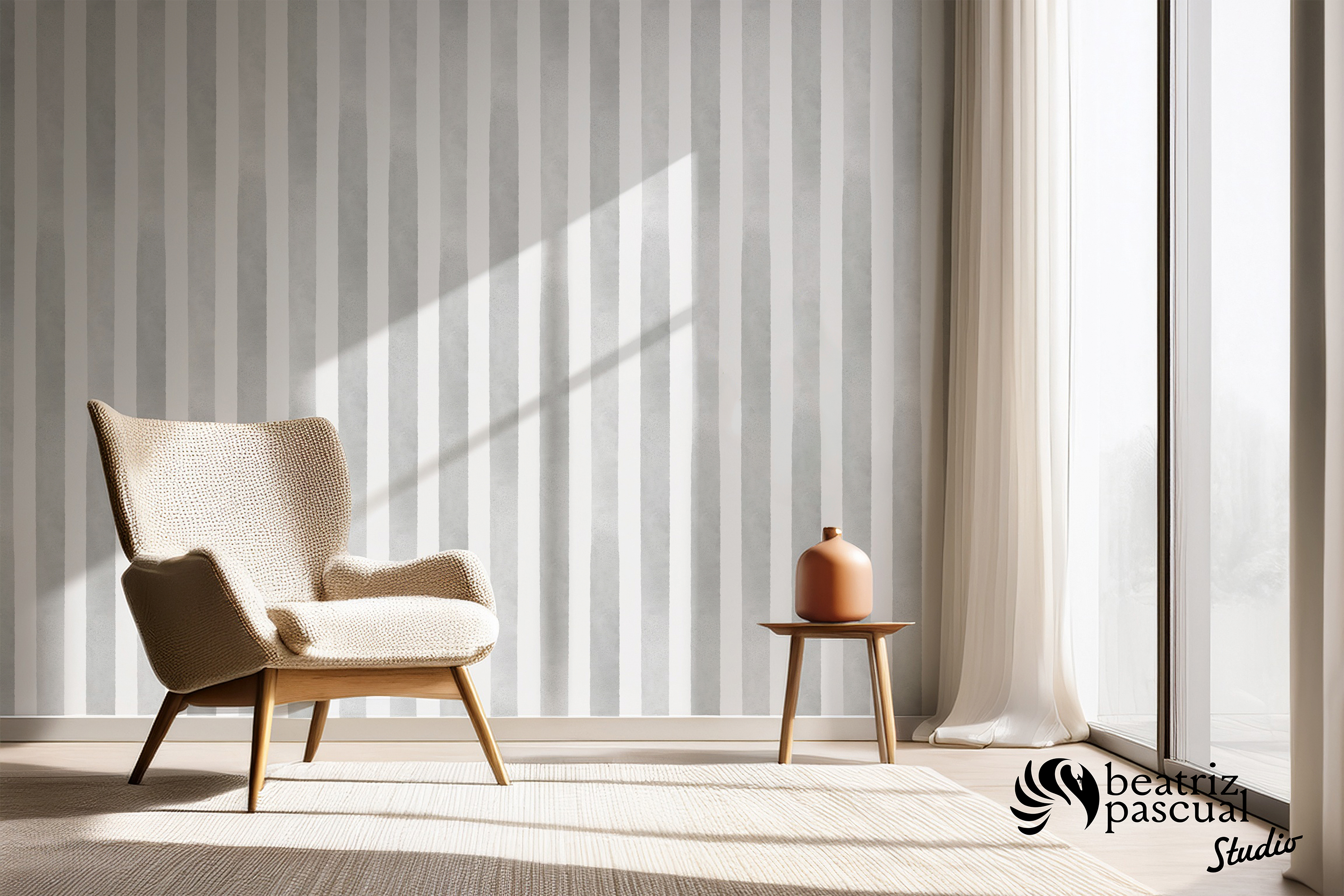 Stylish Interior Wall Mockup for Wallpaper Design