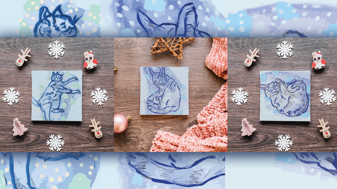 Blue Cats Winter Wonderland Printables
