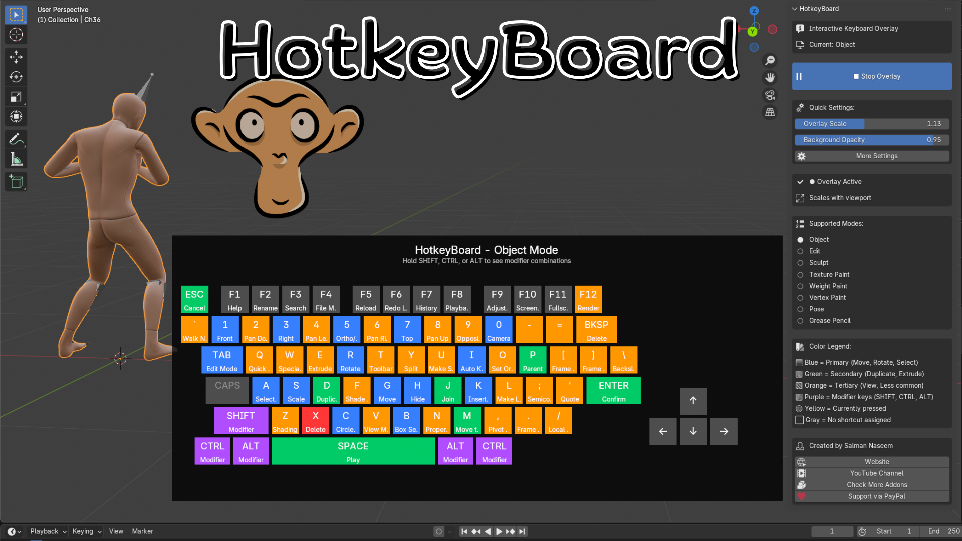 HotkeyBoard - All blender Keyboard Shortcuts