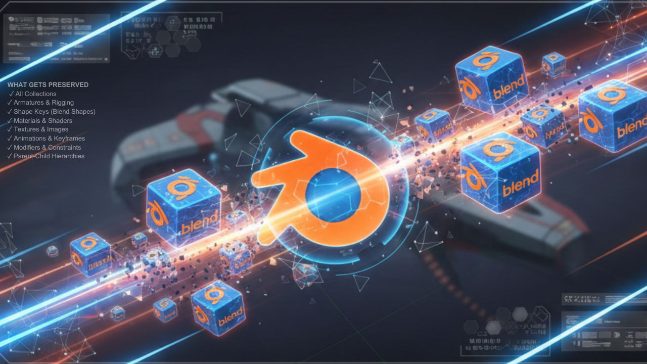 Multi Blend File Merger - Batch Import in Blender