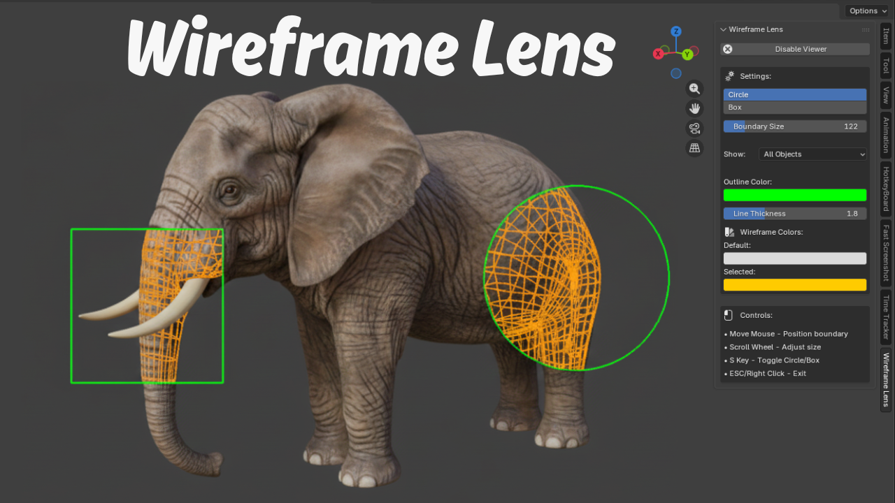 Wireframe Lens -Inspect topology without switching