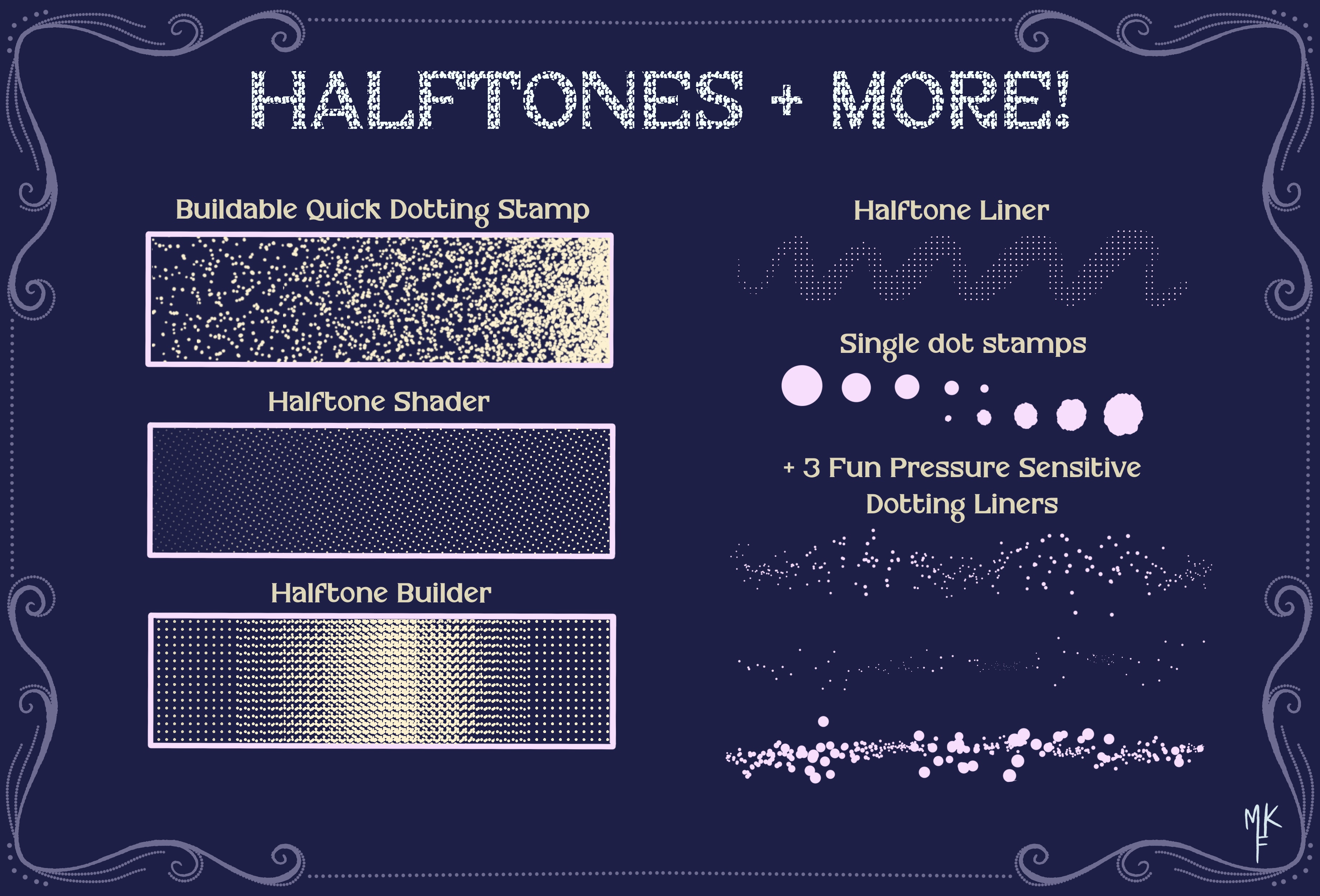 The Pointillism Procreate Brush Set (30+ assets)