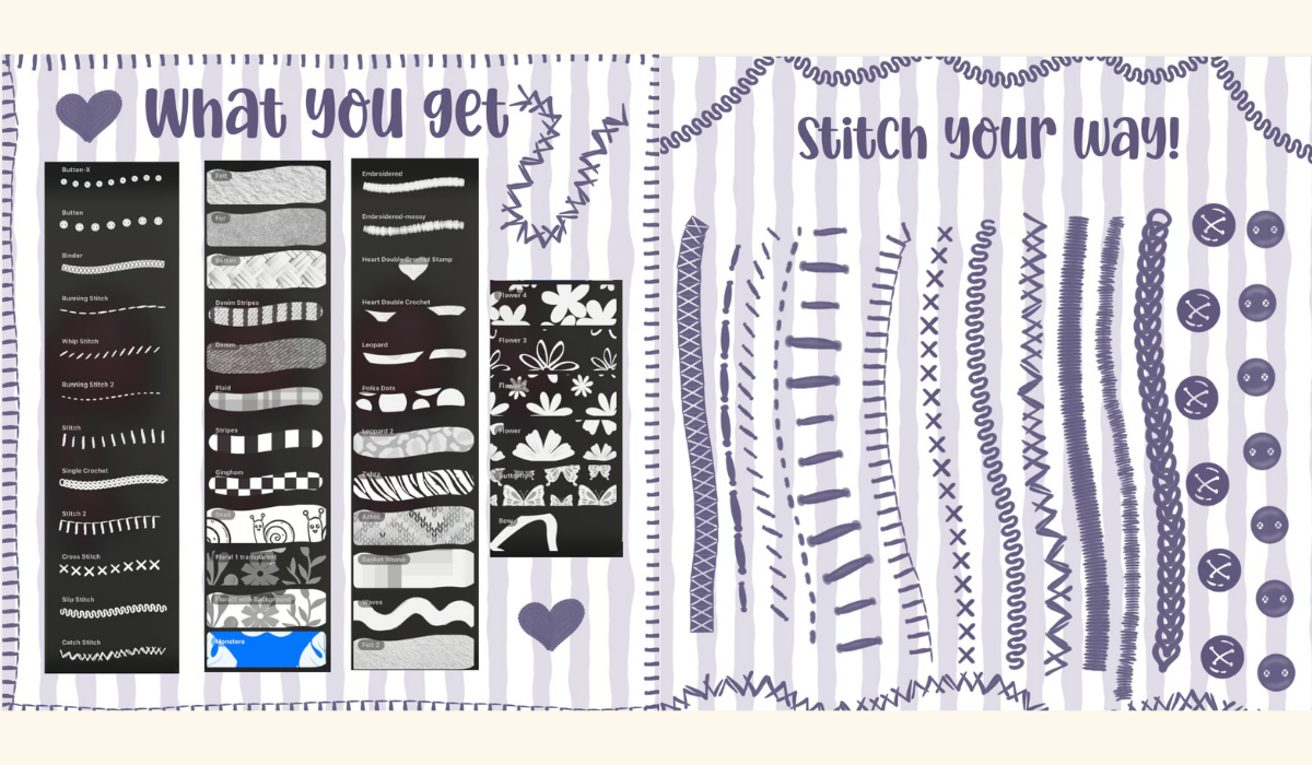 Procreate Patchwork Quilt Brush Set