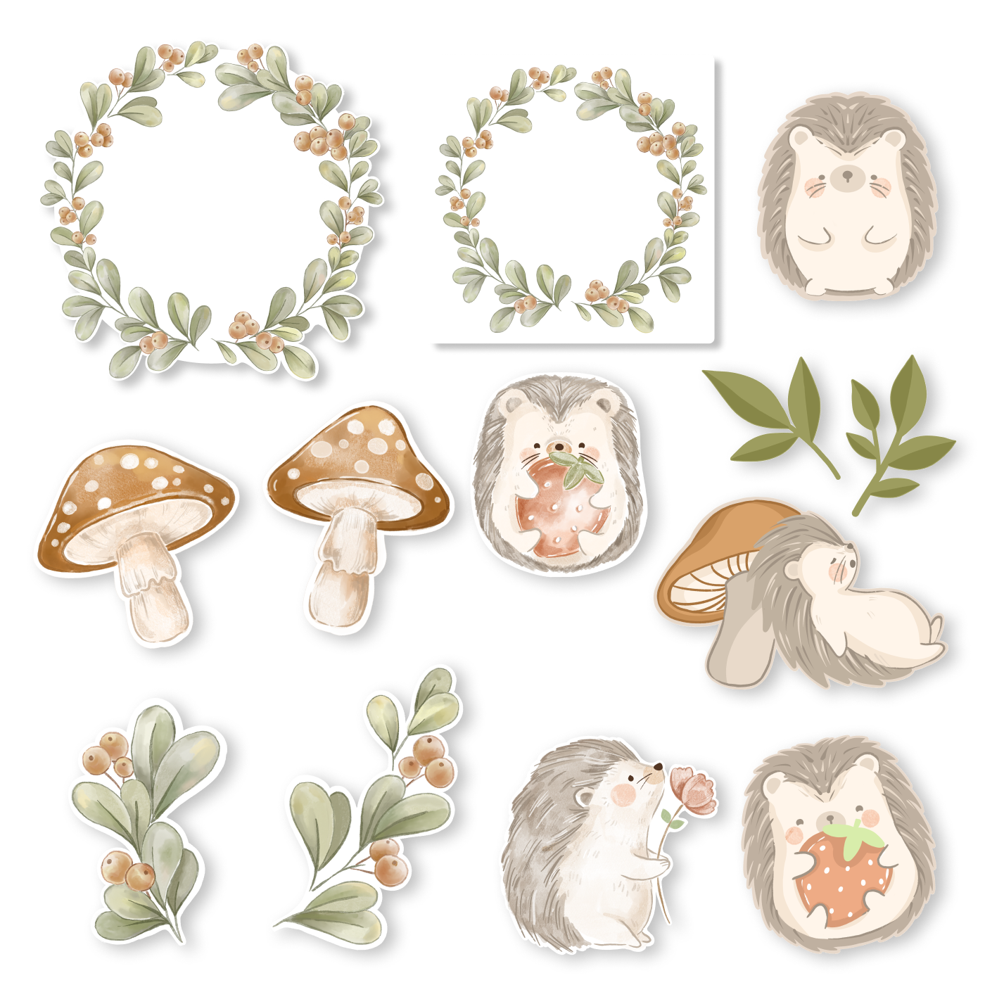 Hedgehog stickers set planner